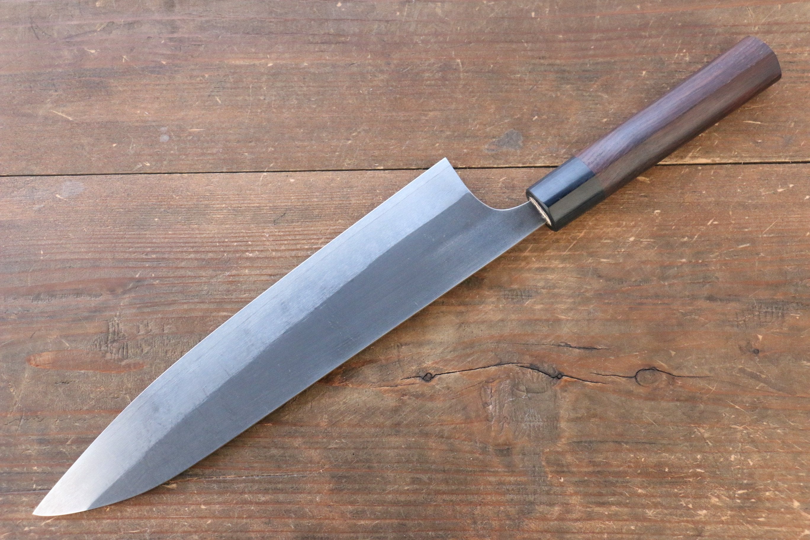 Shungo Ogata SG2 Kurouchi Black Finished Gyuto 240mm Shitan Handle - Japanny - Best Japanese Knife