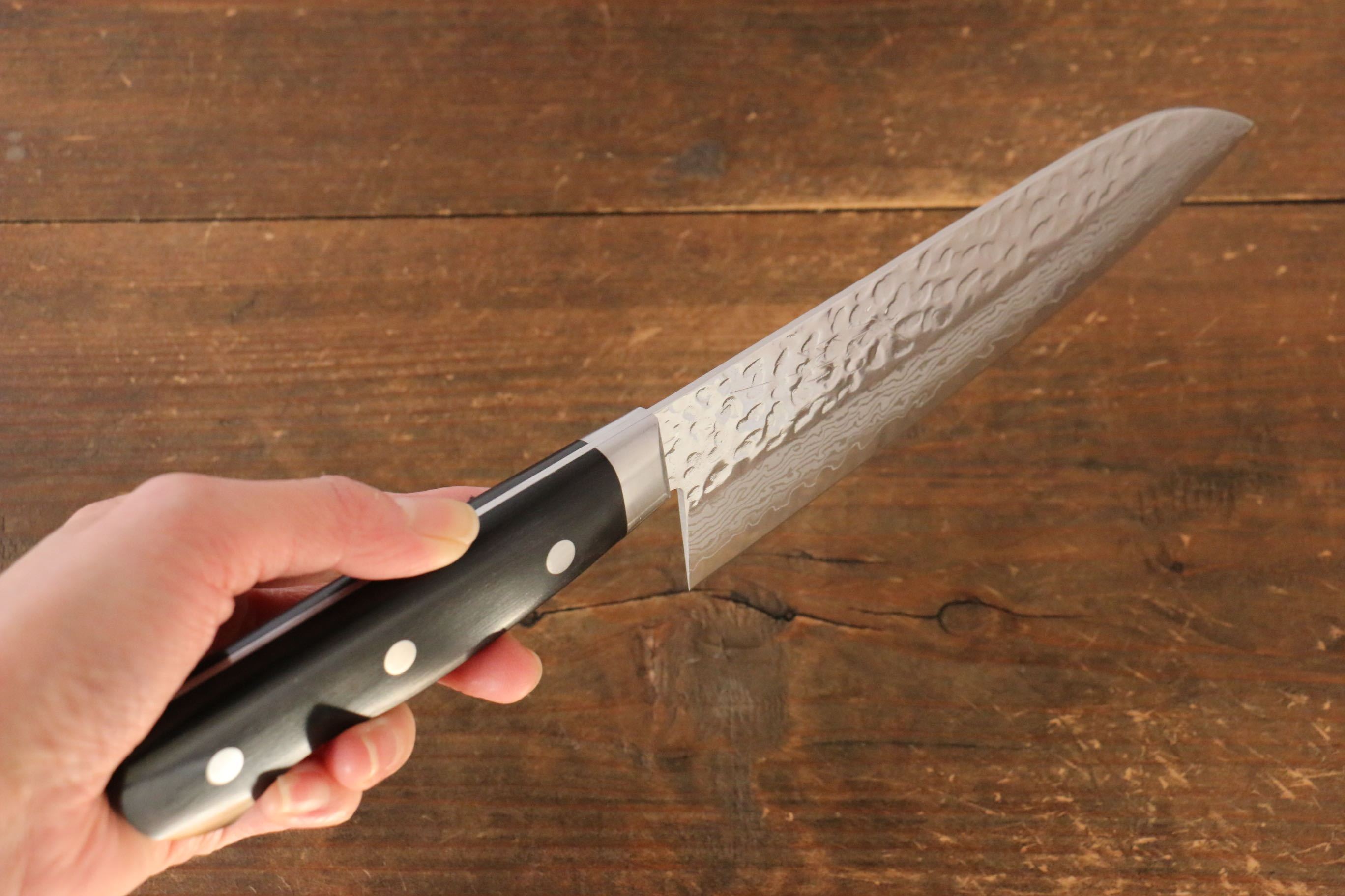 Seisuke VG10 17 Layer Damascus Santoku 180mm Pakka wood Handle - Japanny - Best Japanese Knife