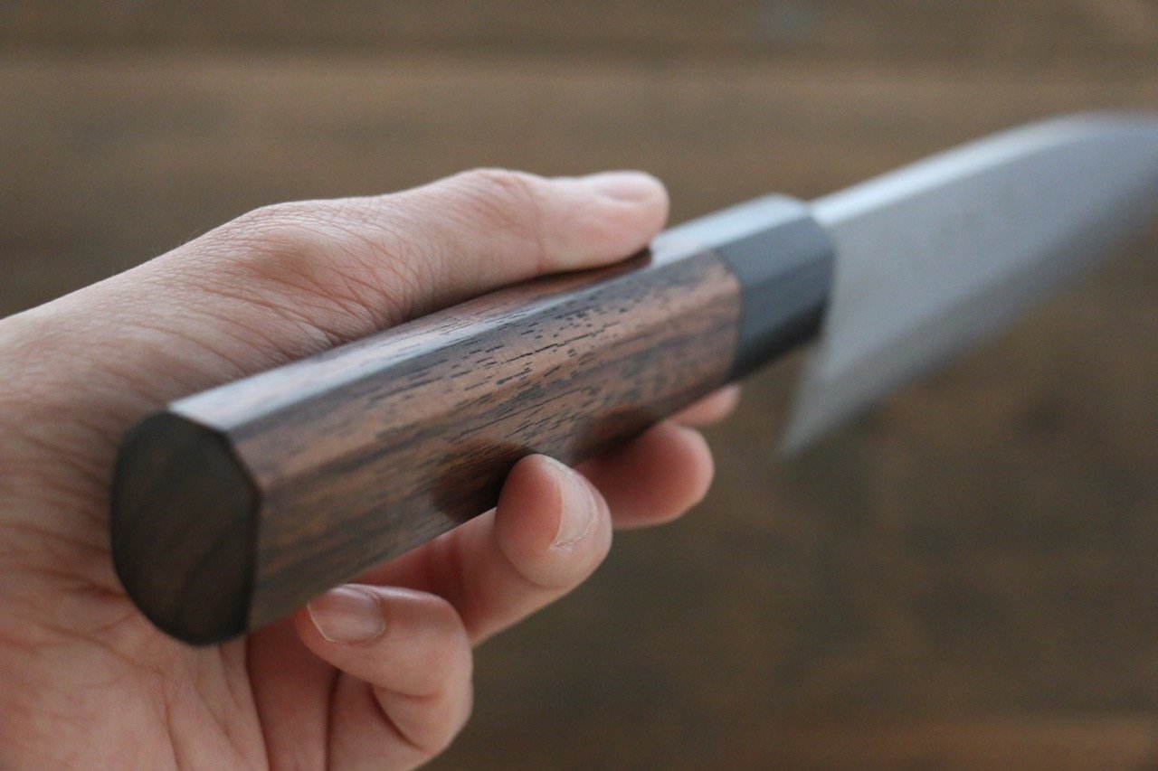 Hideo Kitaoka Blue Steel No.2 Damascus Funayuki 170mm Shitan Handle - Japanny - Best Japanese Knife