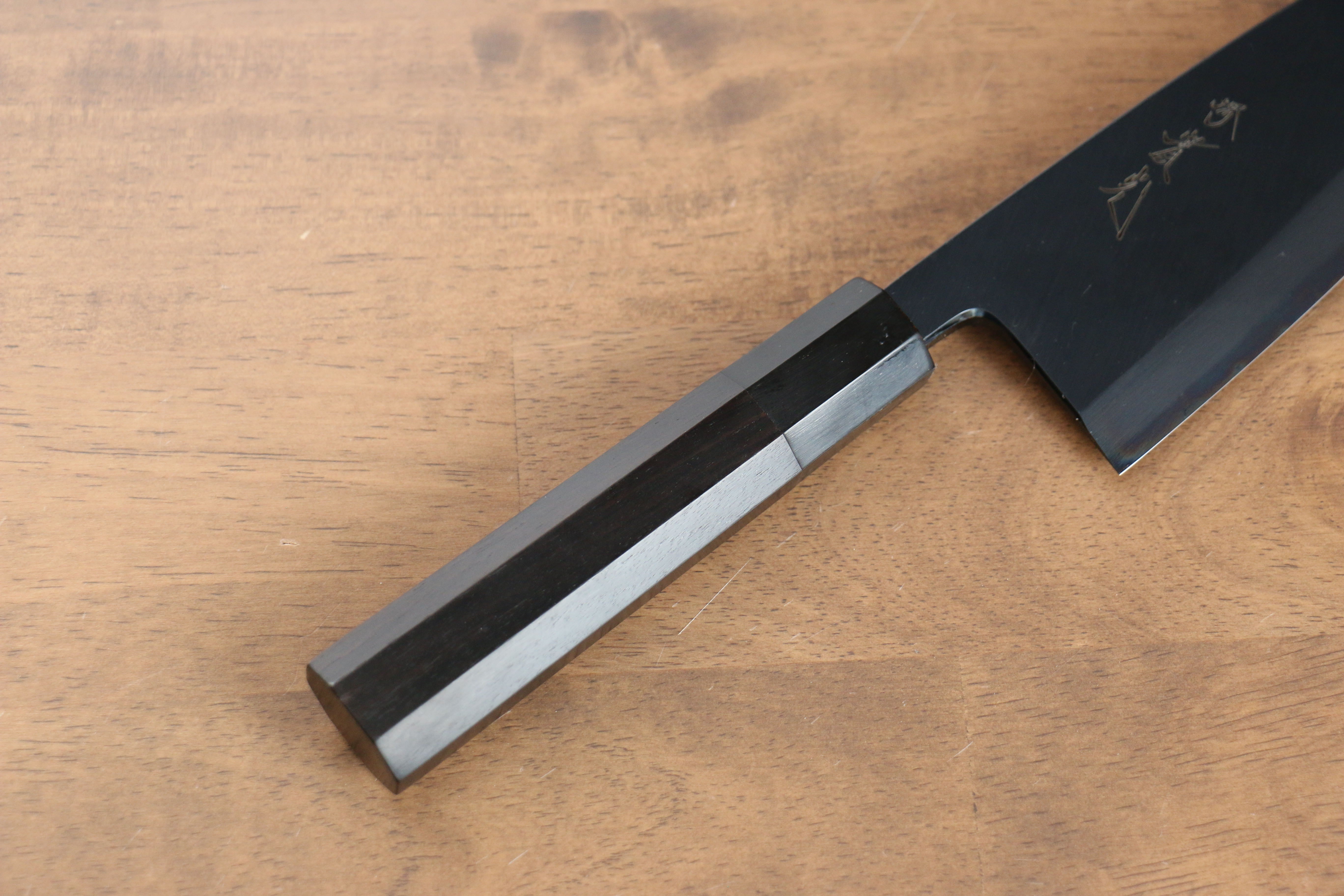 Jikko Ginza White Steel Black dyeing Kiritsuke Deba  150mm Ebony Wood Handle - Japanny - Best Japanese Knife