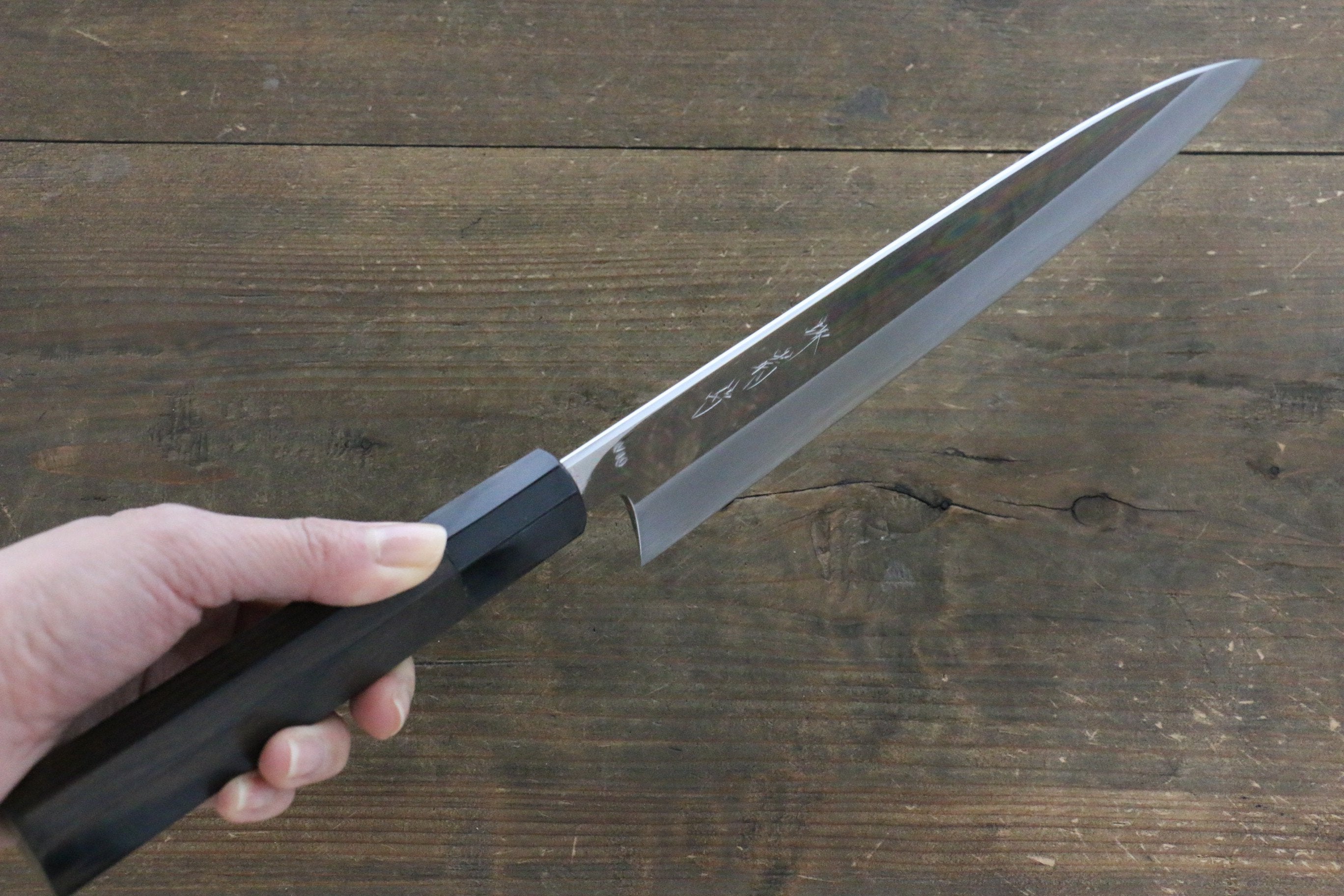 Kikumori VG10 Mirrored Finish Gyuto Japanese Chef Knife 240mm with Ebony Handle - Japanny - Best Japanese Knife