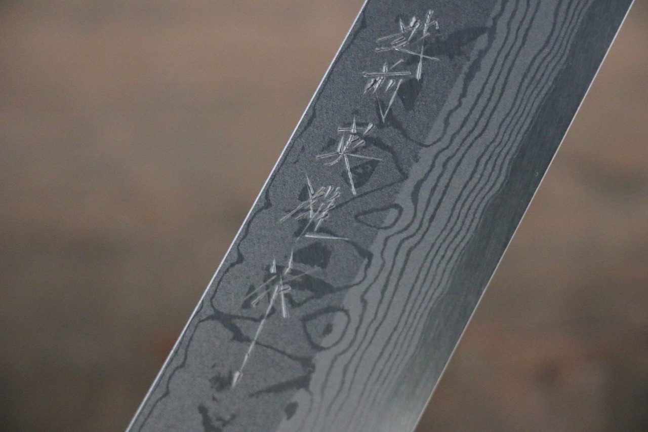 Hideo Kitaoka Blue Steel No.2 Damascus Kiritsuke Yanagiba 270mm Shitan Handle - Japanny - Best Japanese Knife