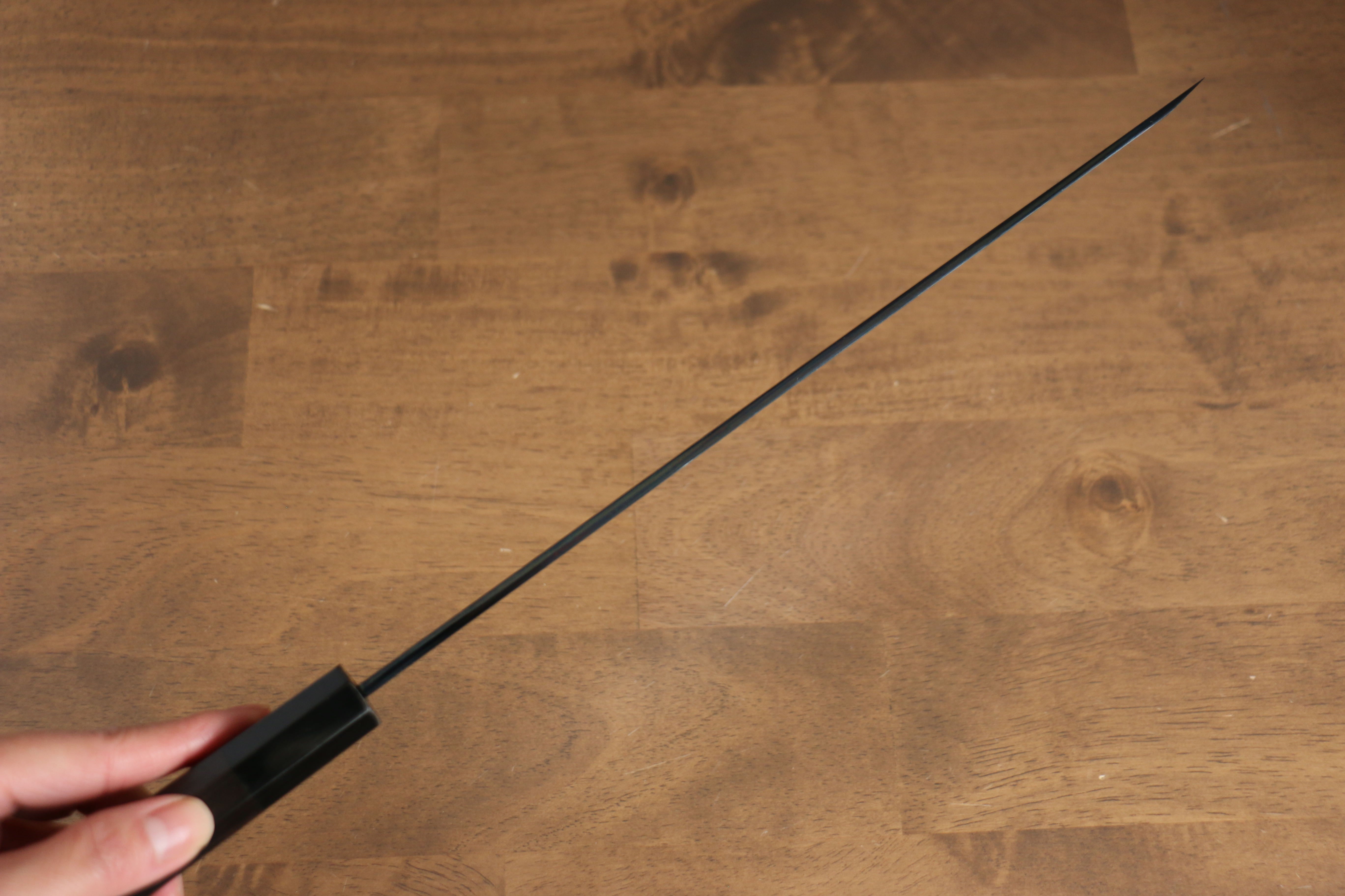 Jikko Ginza White Steel Black dyeing Sakimaru Yanagiba  270mm Ebony Wood Handle - Japanny - Best Japanese Knife