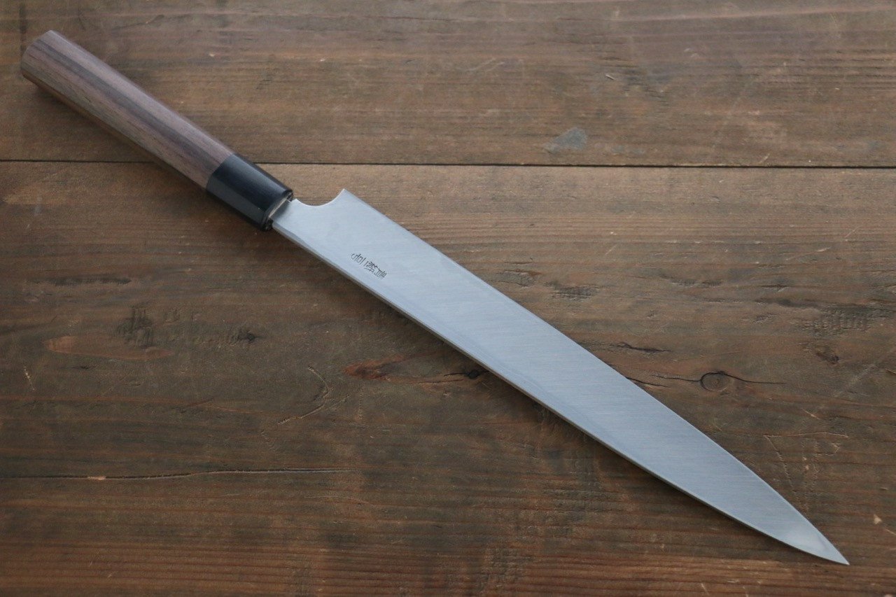 Hideo Kitaoka Blue Steel No.2 Damascus Yanagiba 300mm Shitan Handle - Japanny - Best Japanese Knife