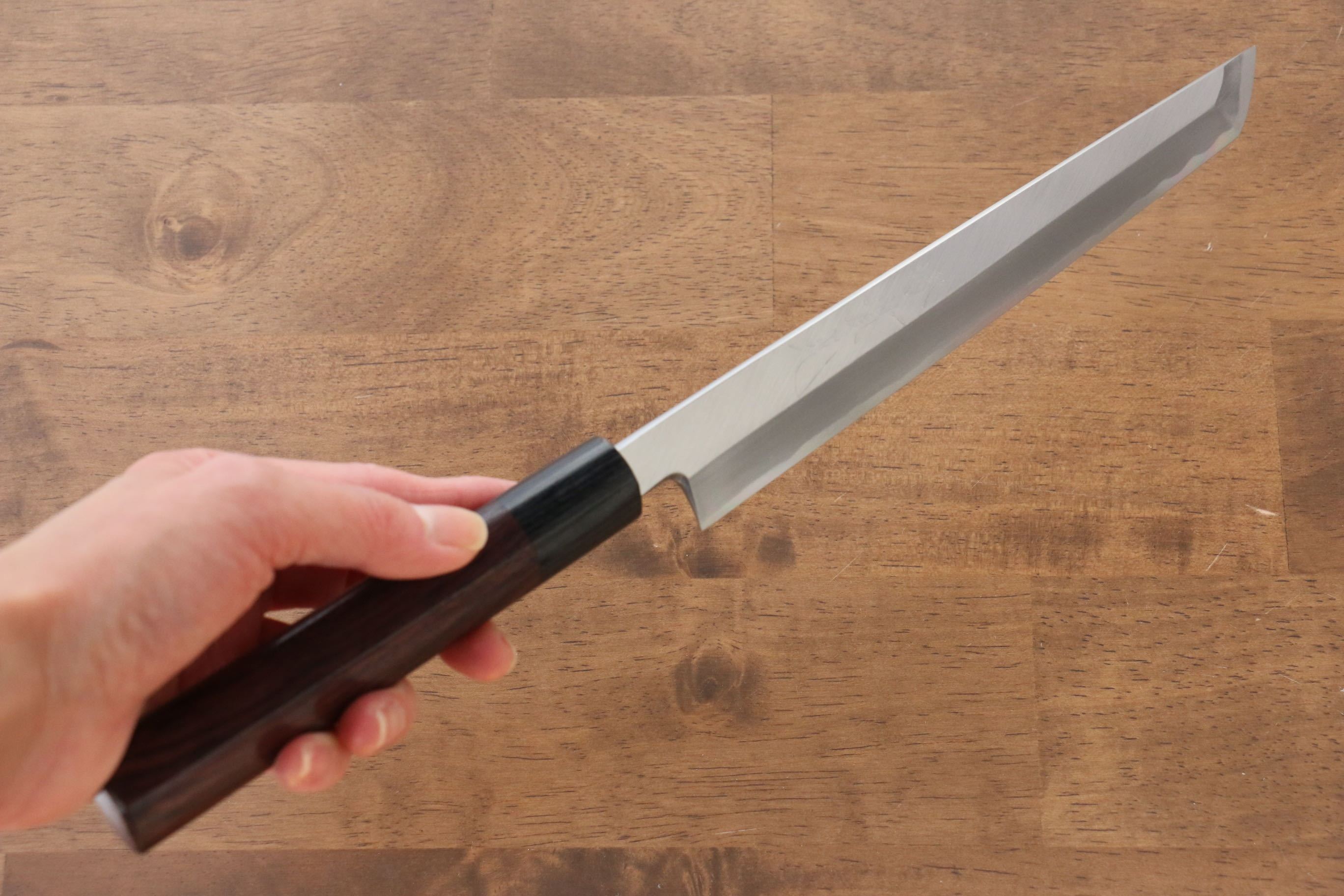 Jikko White Steel No.2 Sakimaru Yanagiba  210mm Shitan Handle - Japanny - Best Japanese Knife