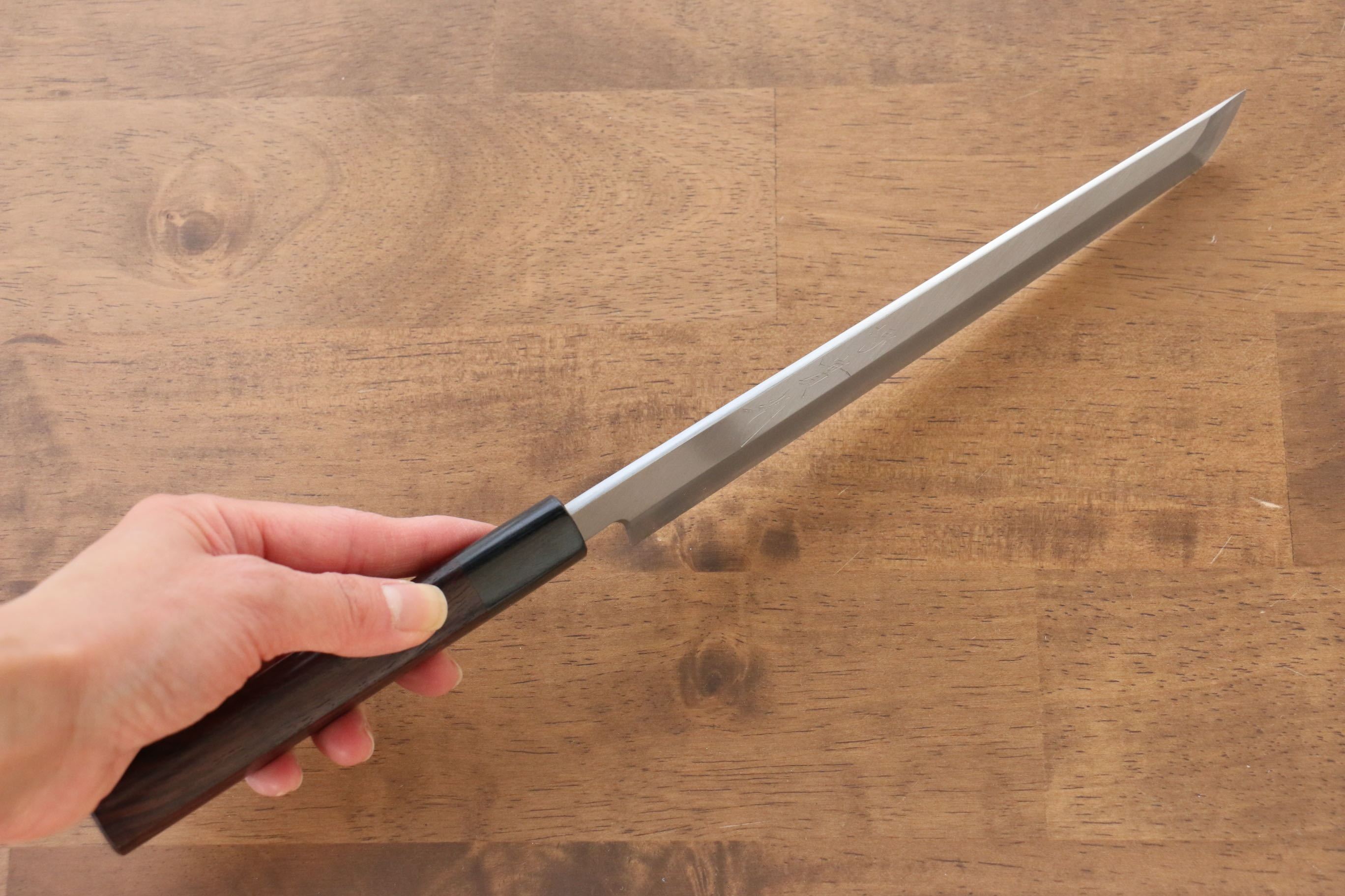 Jikko White Steel No.2 Sakimaru Yanagiba  210mm Shitan Handle - Japanny - Best Japanese Knife