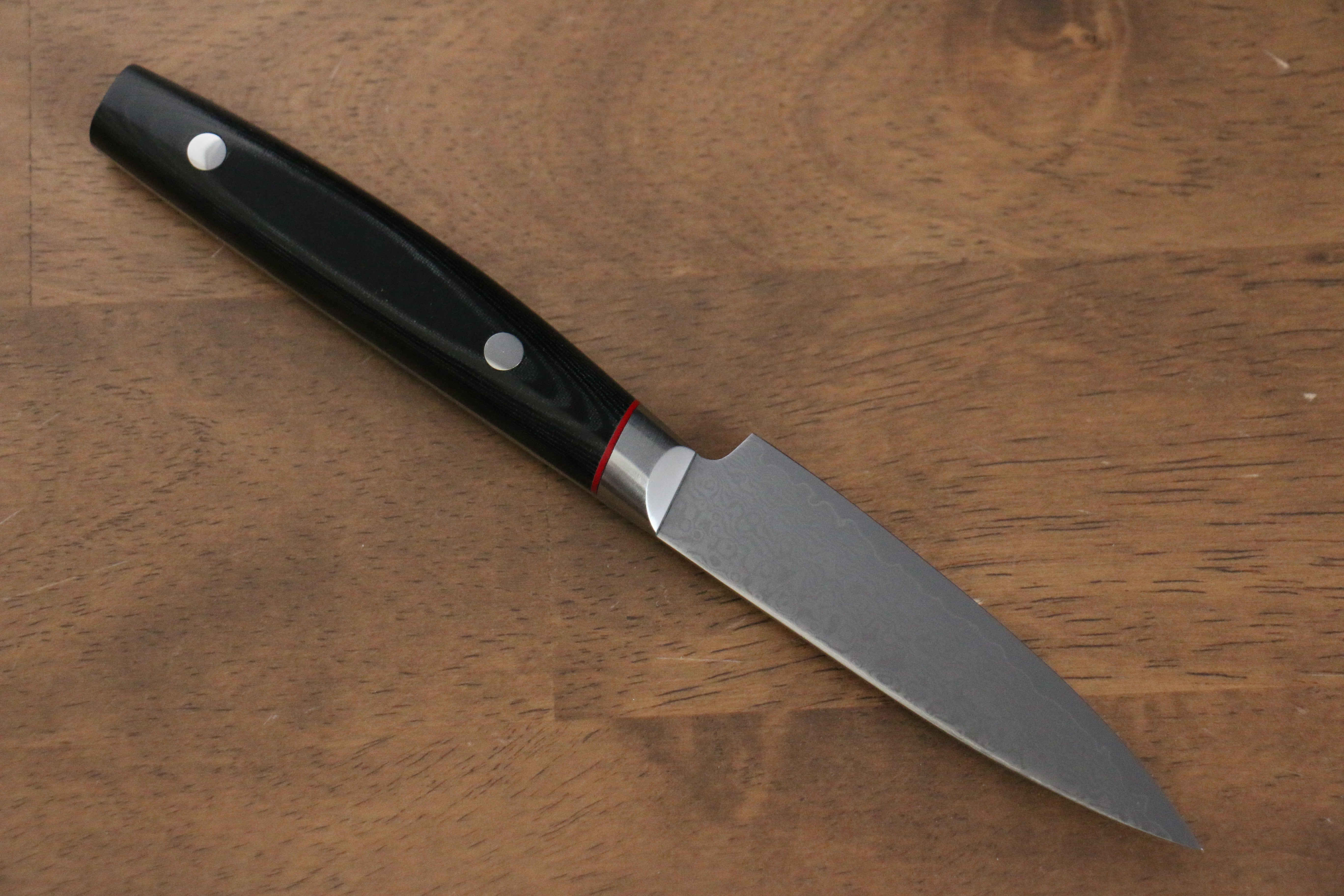 Seisuke Saiun VG10 Damascus Paring 90mm Black Micarta Handle - Japanny - Best Japanese Knife