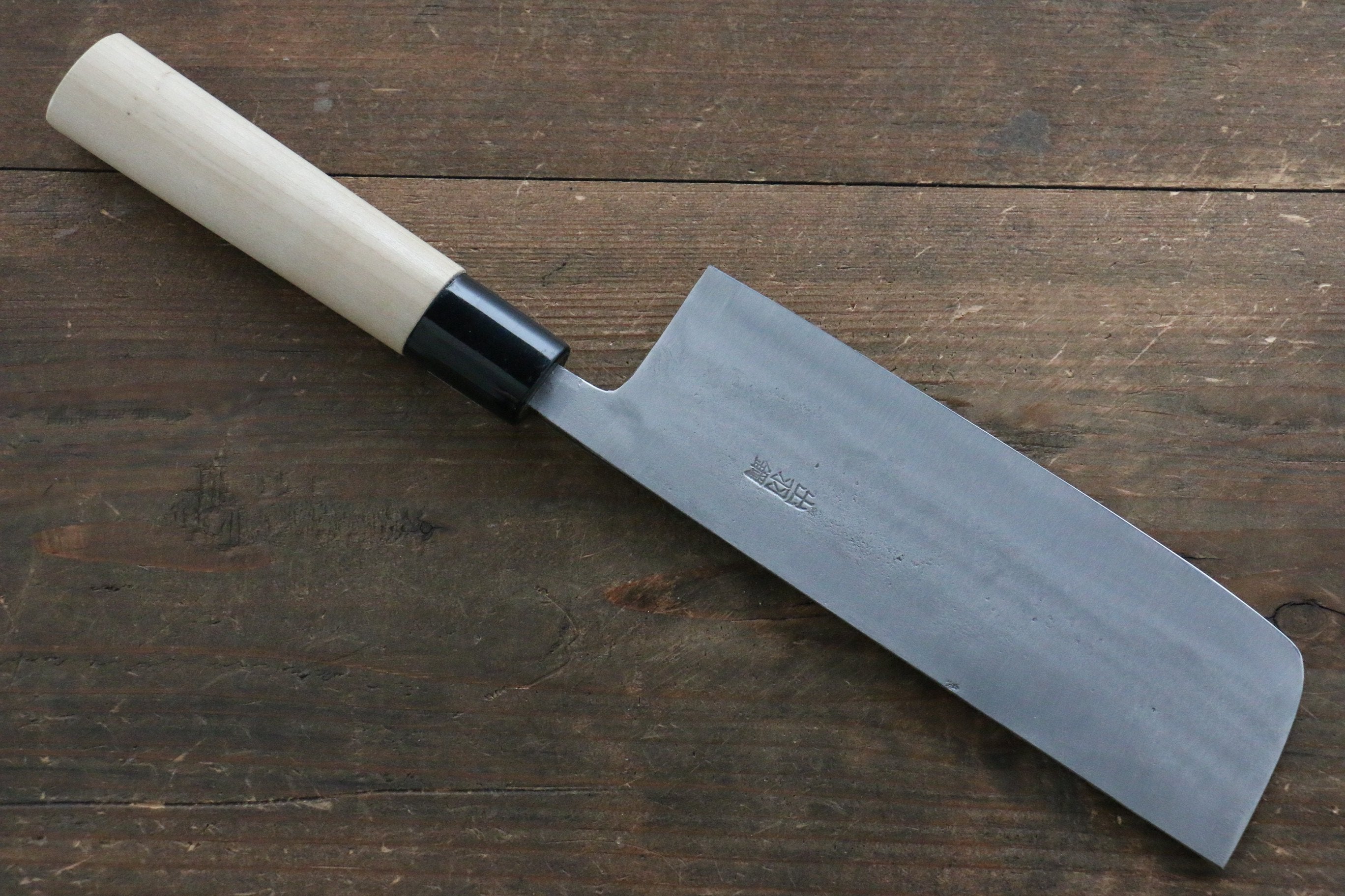 Fujiwara Teruyasu White Steel No.1 Nashiji Nakiri 165mm Magnolia Handle - Japanny - Best Japanese Knife