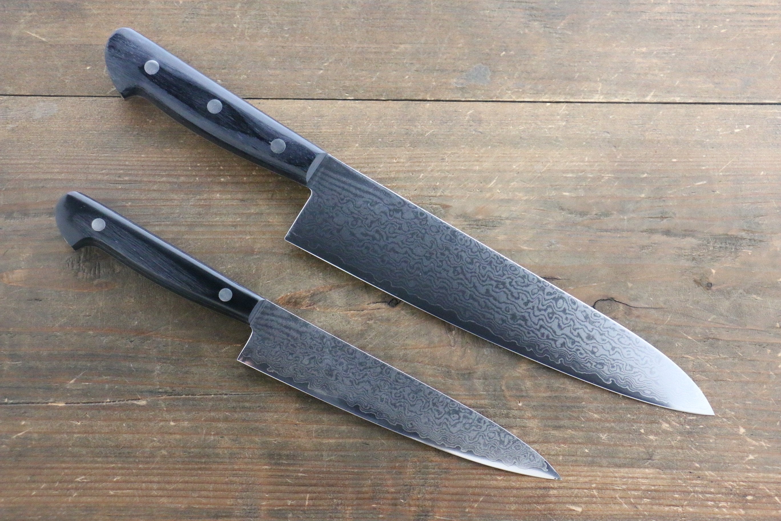Iseya VG10 G-Series 33 Layer Damascus Japanese Chef's Petty 150mm & Gyuto 210mm Set (Super Deal) - Japanny - Best Japanese Knife