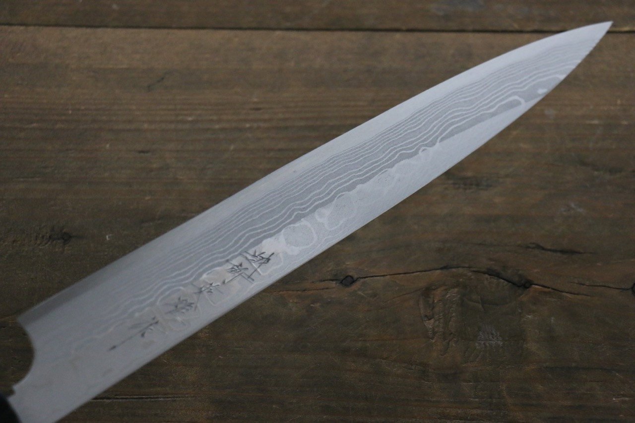 [Left Handed] Hideo Kitaoka White Steel No.2 Damascus Yanagiba Japanese Chef Knife 240mm - Japanny - Best Japanese Knife
