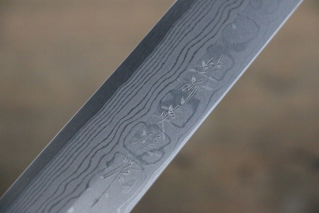 [Left Handed] Hideo Kitaoka White Steel No.2 Damascus Yanagiba Japanese Chef Knife 240mm - Japanny - Best Japanese Knife