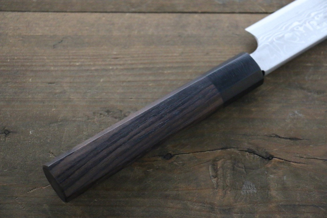 [Left Handed] Hideo Kitaoka White Steel No.2 Damascus Yanagiba Japanese Chef Knife 300mm - Japanny - Best Japanese Knife