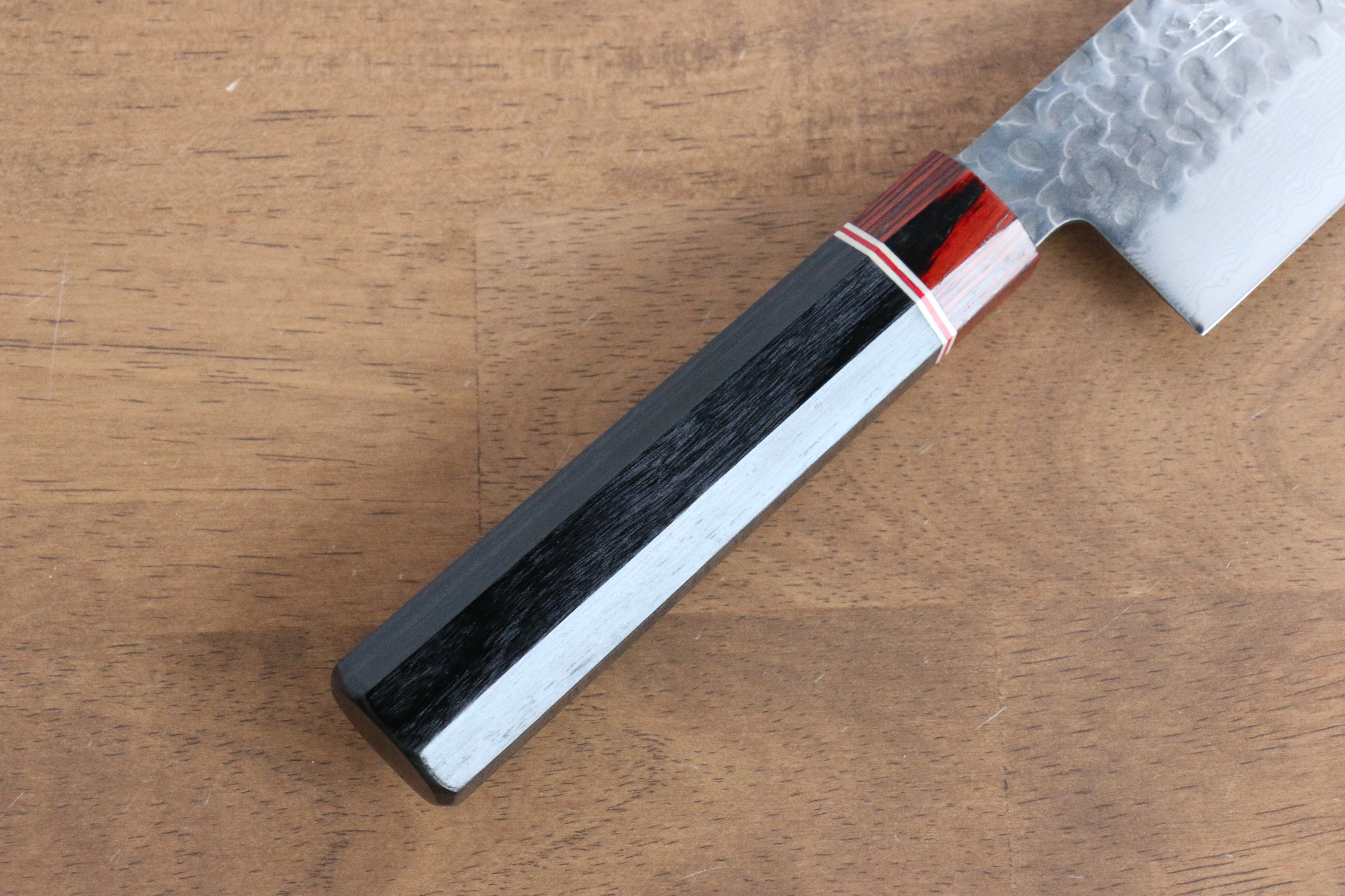 Seisuke VG10 Damascus Nakiri 180mm Black Pakka wood Handle - Japanny - Best Japanese Knife