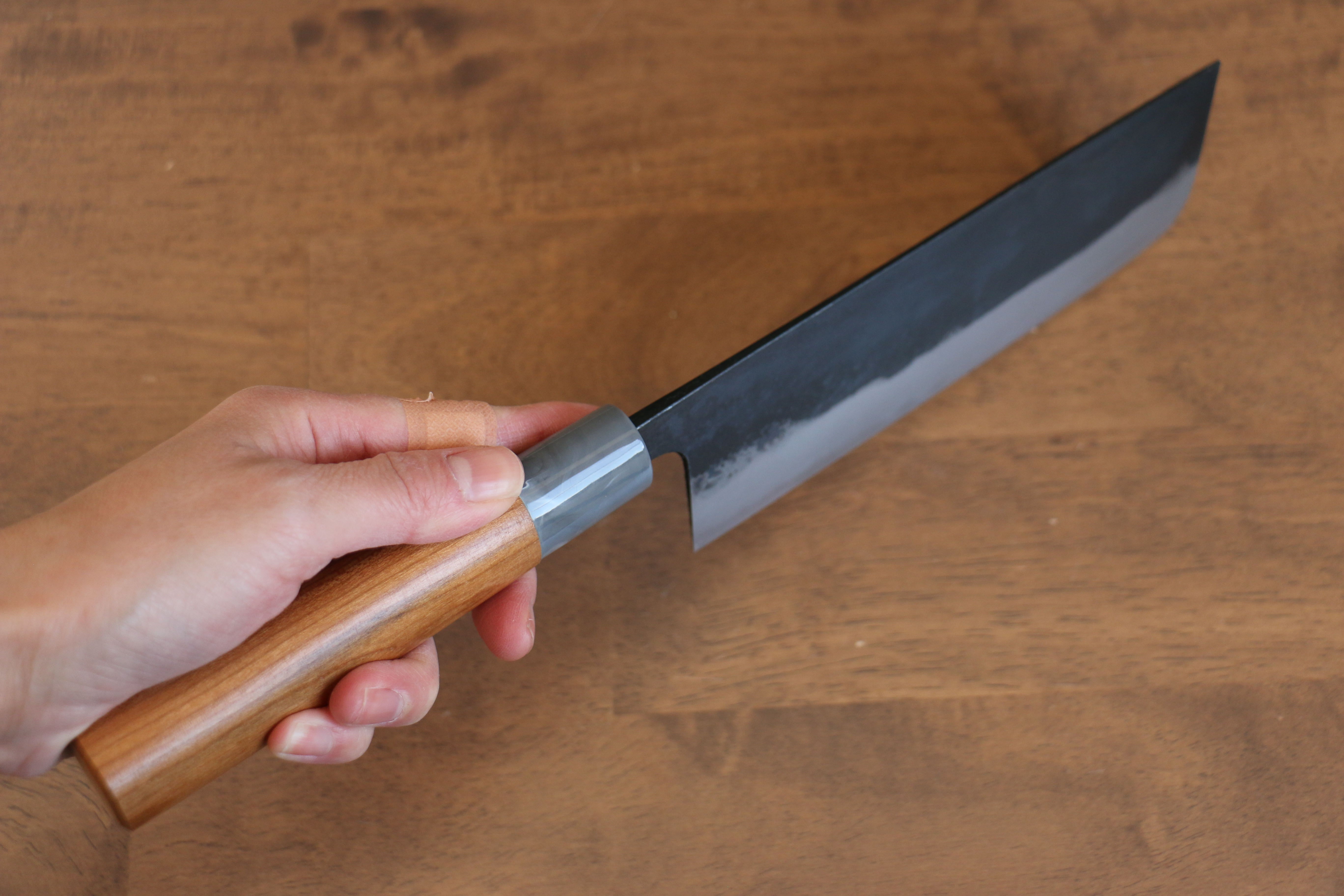 Nao Yamamoto White Steel Kurouchi Nakiri 165mm Cherry Wood Handle - Japanny - Best Japanese Knife