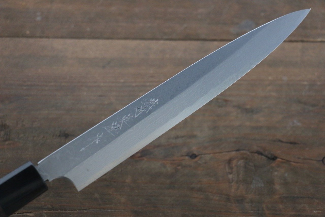 Hideo Kitaoka White Steel No.2 Damascus Yanagiba 210mm Shitan Handle - Japanny - Best Japanese Knife