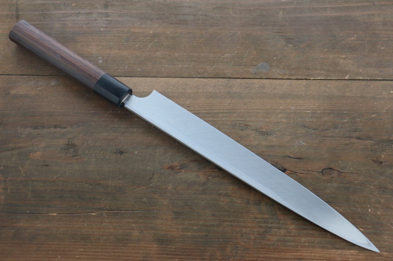 Hideo Kitaoka White Steel No.2 Damascus Yanagiba 300mm Shitan Handle - Japanny - Best Japanese Knife