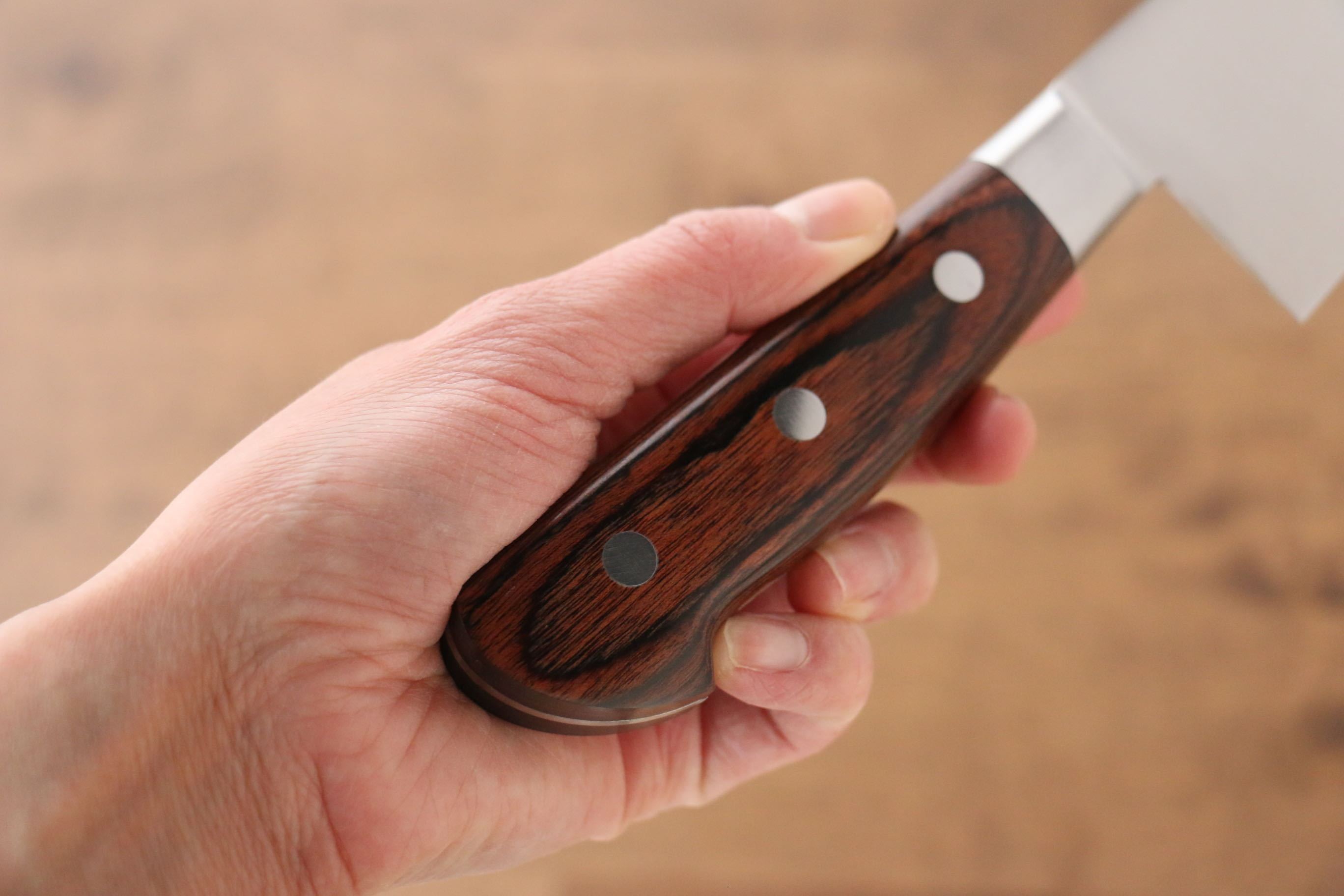 Iseya Molybdenum Santoku 180mm Mahogany Pakka wood Handle - Japanny - Best Japanese Knife
