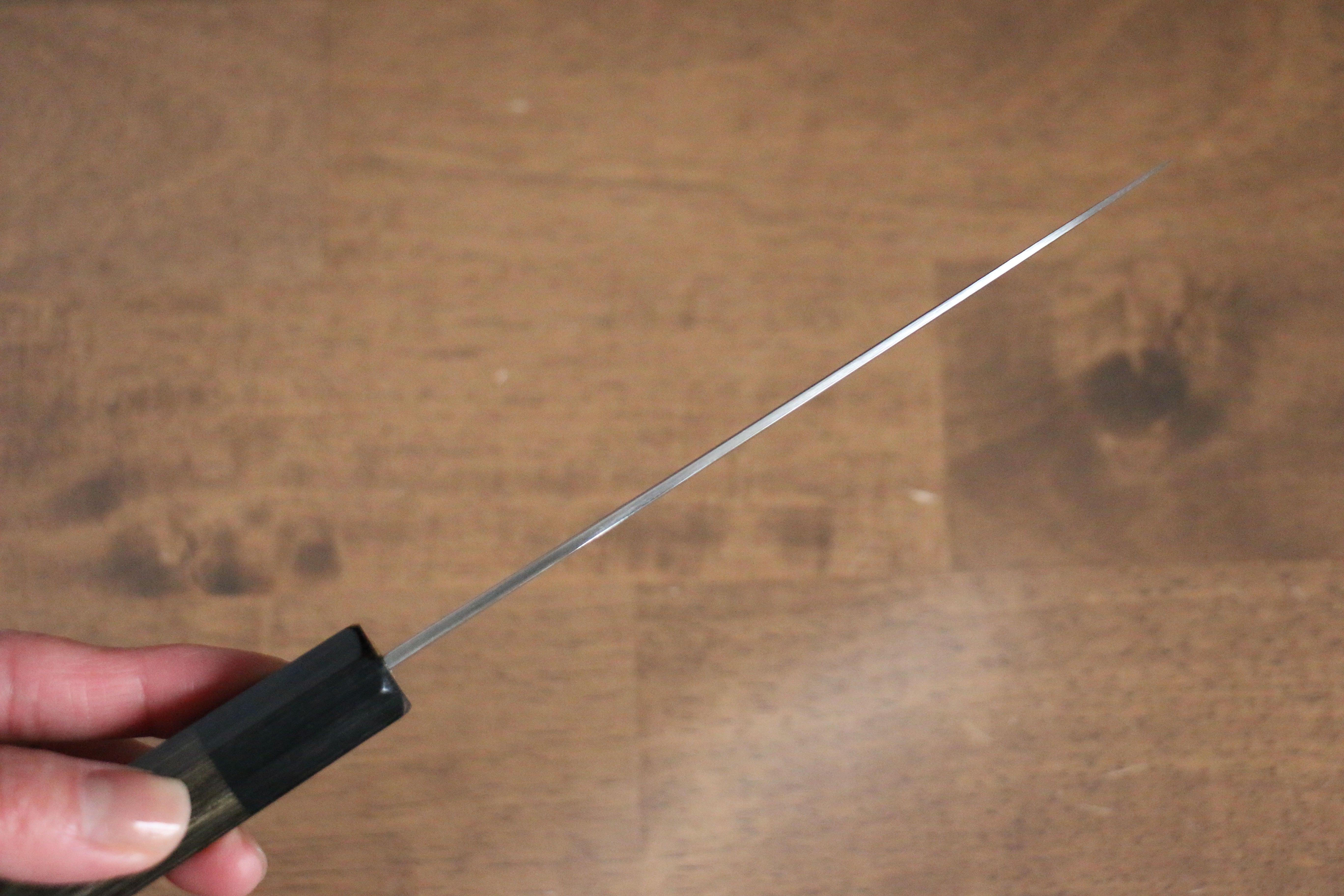 Kajin Cobalt Special Steel Damascus Petty-Utility 135mm Gray Pakka wood Handle - Japanny - Best Japanese Knife