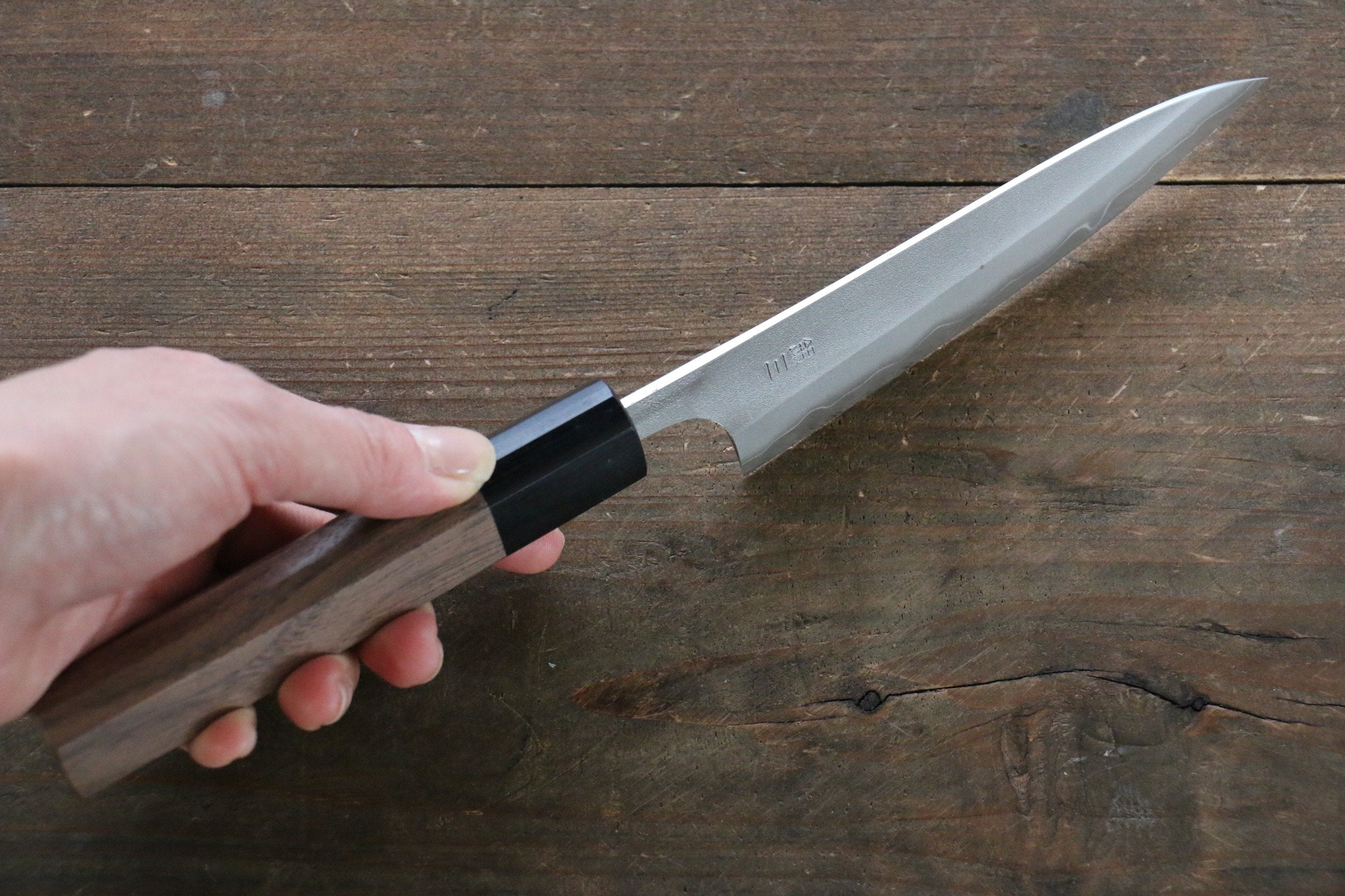 Nao Yamamoto Silver Steel No.3 Nashiji Petty-Utility 120mm Walnut Handle - Japanny - Best Japanese Knife