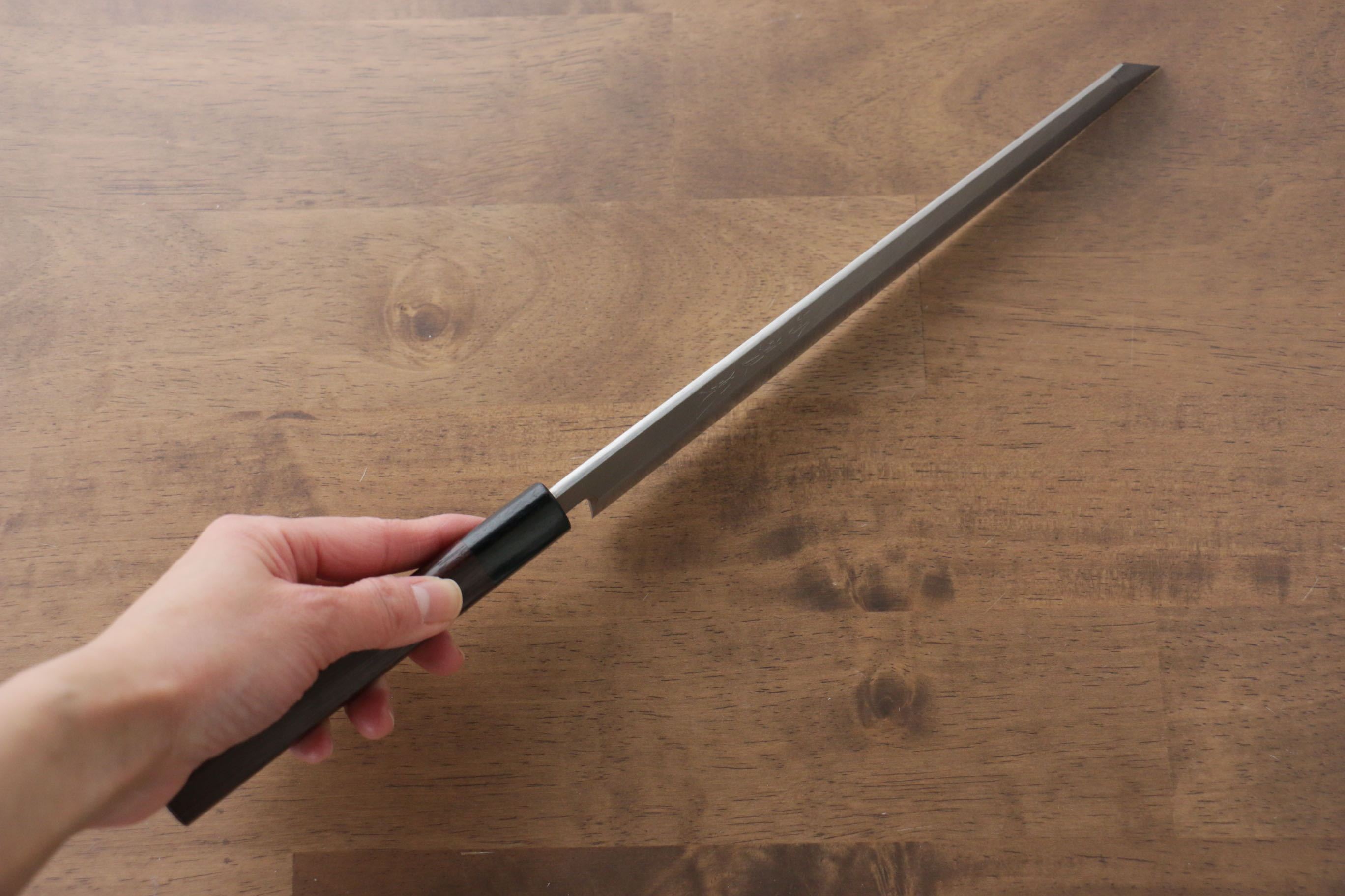 Jikko Silver Steel No.3 Kiritsuke Yanagiba  240mm Shitan Handle - Japanny - Best Japanese Knife