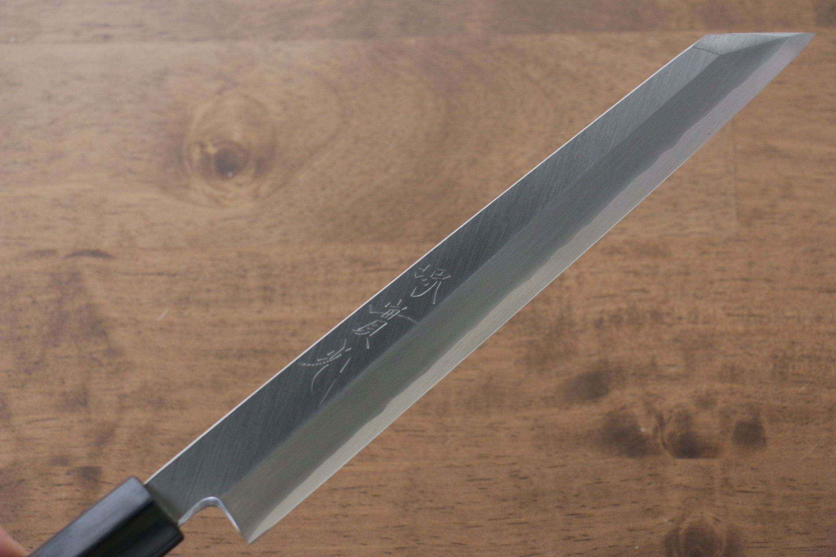 Jikko Silver Steel No.3 Kiritsuke Yanagiba  210mm Shitan Handle - Japanny - Best Japanese Knife