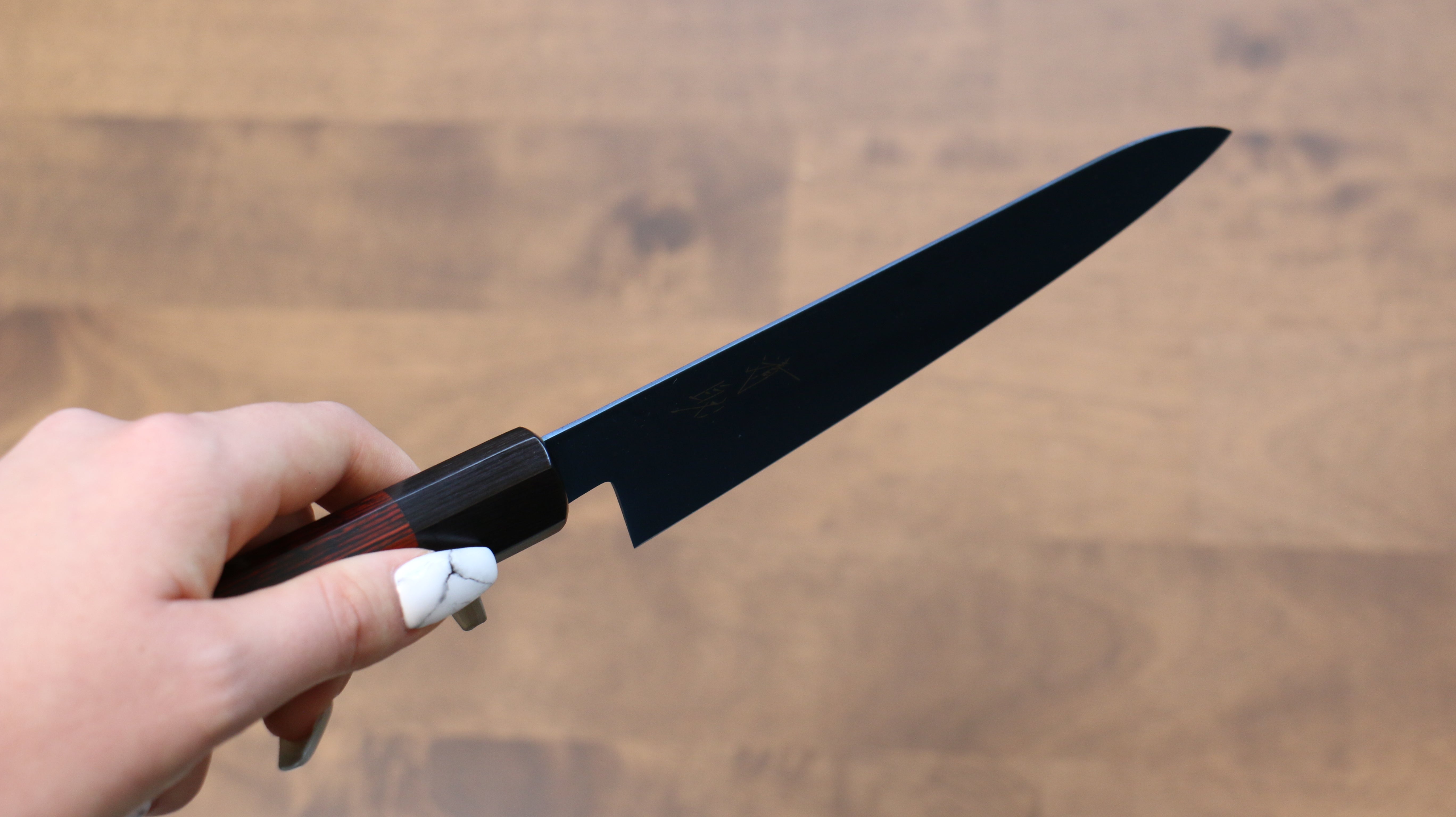 Seisuke SK-85 Ion plating Hammered Petty-Utility 150mm Red Pakka wood Handle - Japanny - Best Japanese Knife