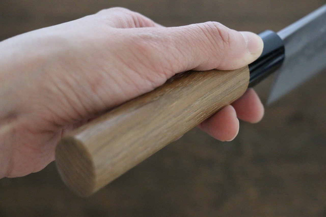 Seisuke Blue Steel No.2 Nashiji Nakiri 165mm Chestnut Handle - Japanny - Best Japanese Knife