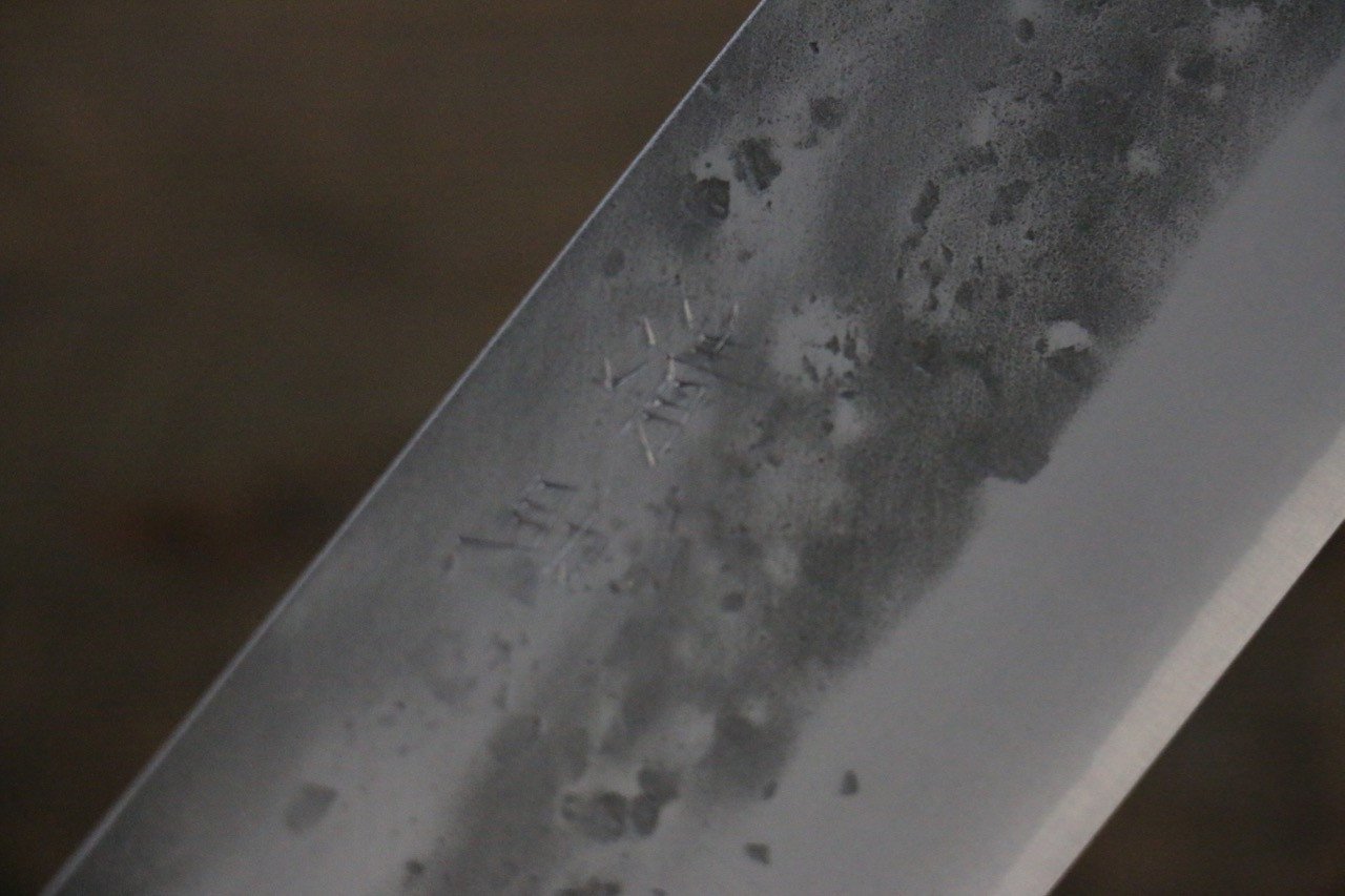 Seisuke Blue Steel No.2 Nashiji Nakiri 165mm Chestnut Handle - Japanny - Best Japanese Knife