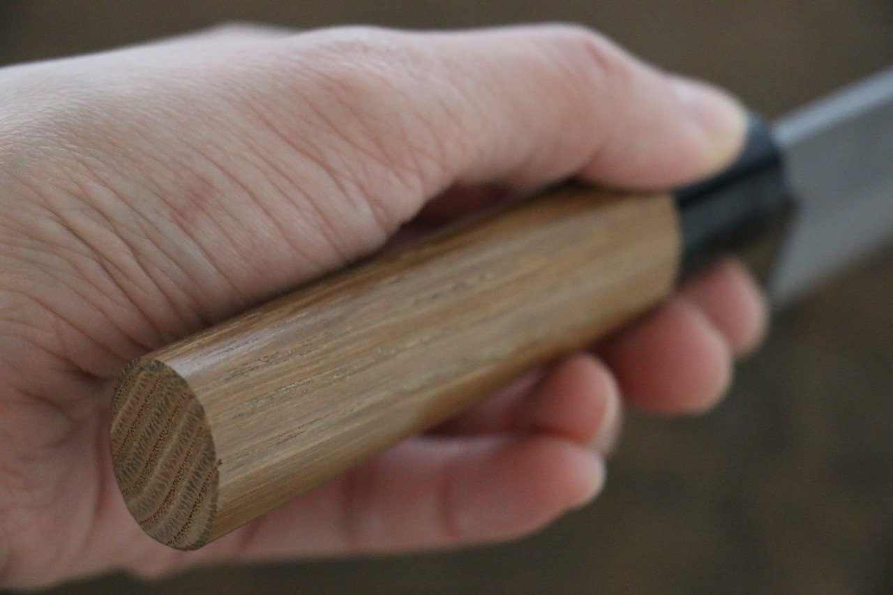Seisuke Blue Steel No.2 Nashiji Petty-Utility 135mm Chestnut Handle - Japanny - Best Japanese Knife