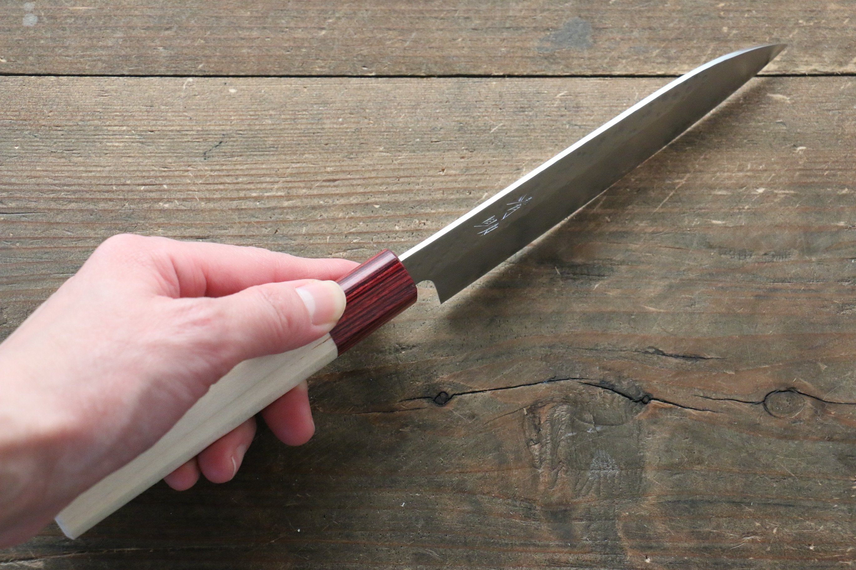 Seisuke VG10 16 Layer Hammered Damascus Petty-Utility 135mm with Magnolia Handle - Japanny - Best Japanese Knife