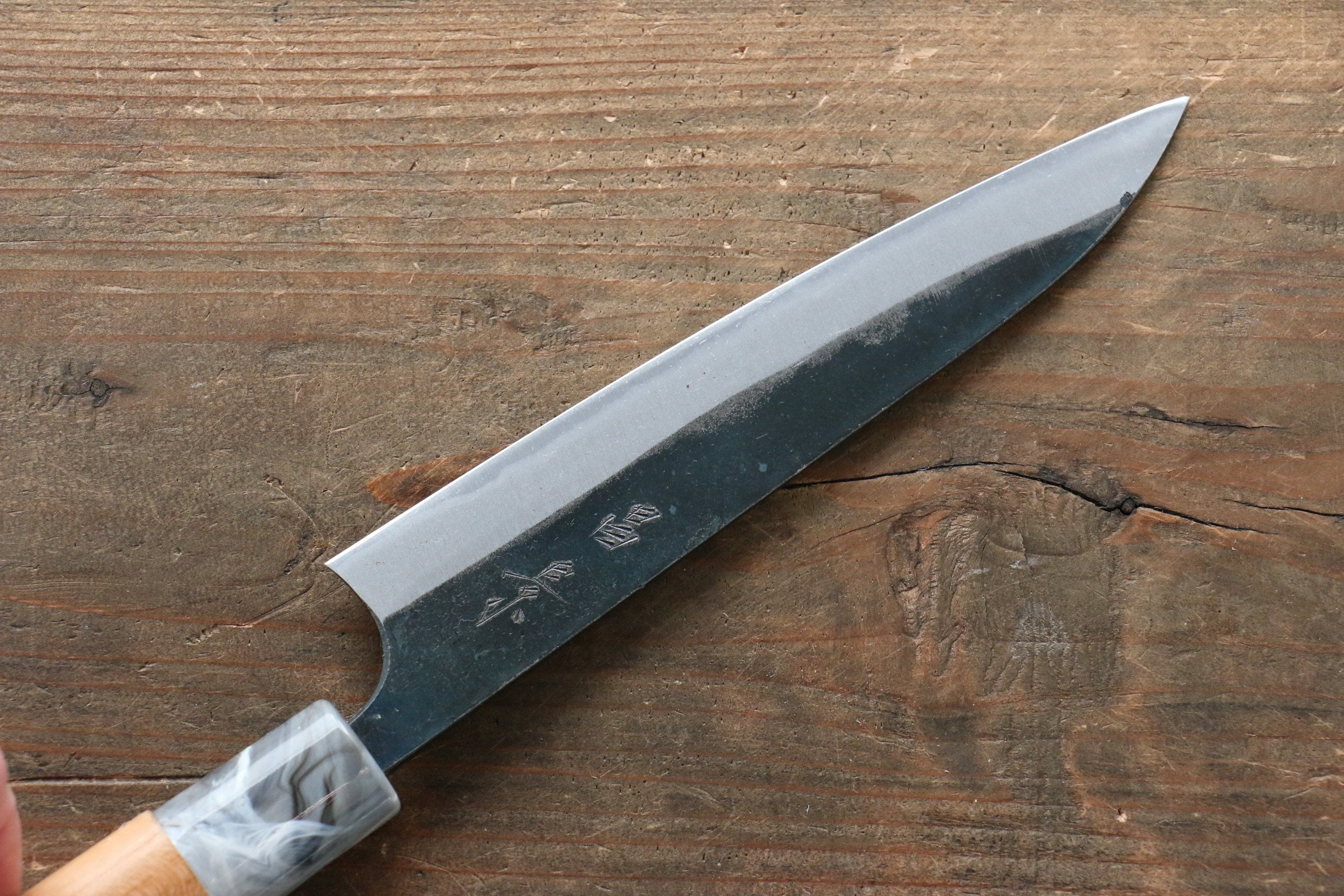 Masakage Mizu Blue Steel No.2 Black Finished Petty-Utility 150mm American Cherry Handle - Japanny - Best Japanese Knife