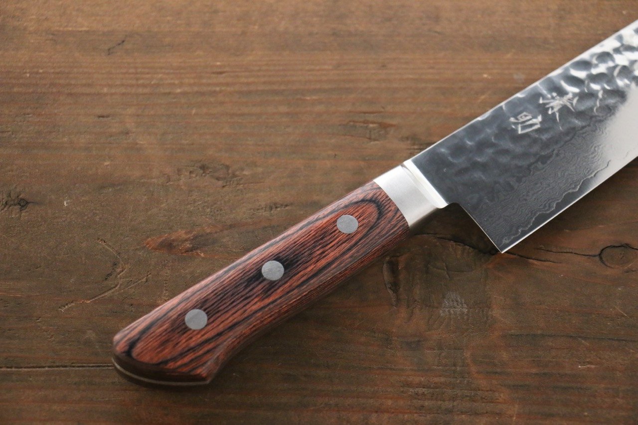 Seisuke VG10 33 Layer Damascus Santoku 180mm Mahogany Handle - Japanny - Best Japanese Knife