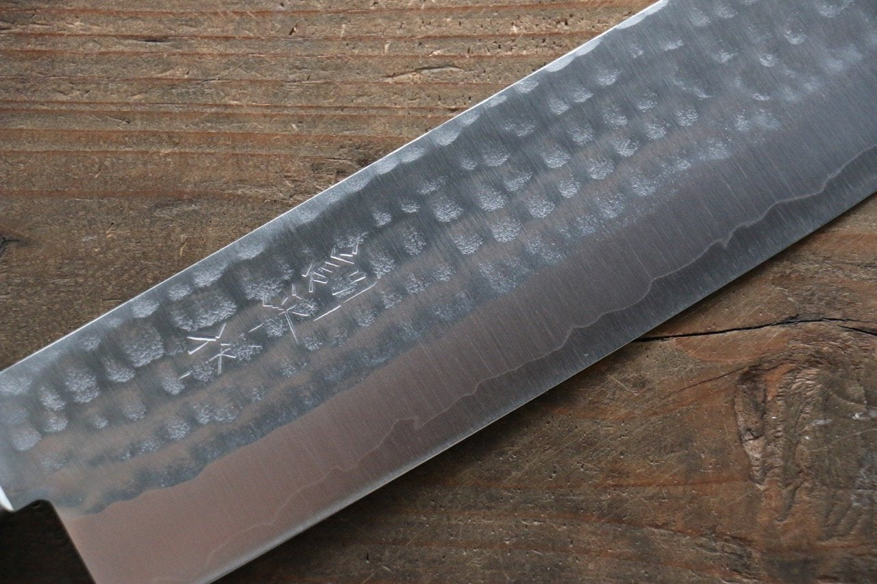 Kunihira Tanzo VG1 Hammered Usuba 165mm Mahogany Handle - Japanny - Best Japanese Knife