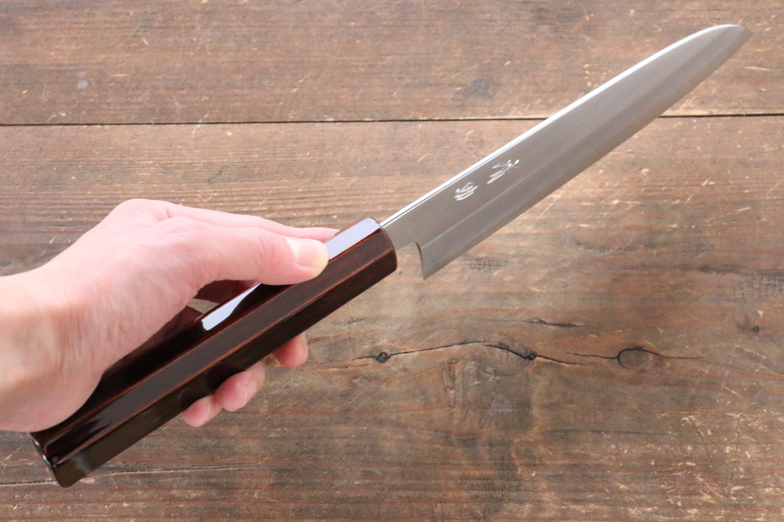 Seisuke Silver Steel No.3 Santoku 165mm Wood(Lacquered) Handle - Japanny - Best Japanese Knife
