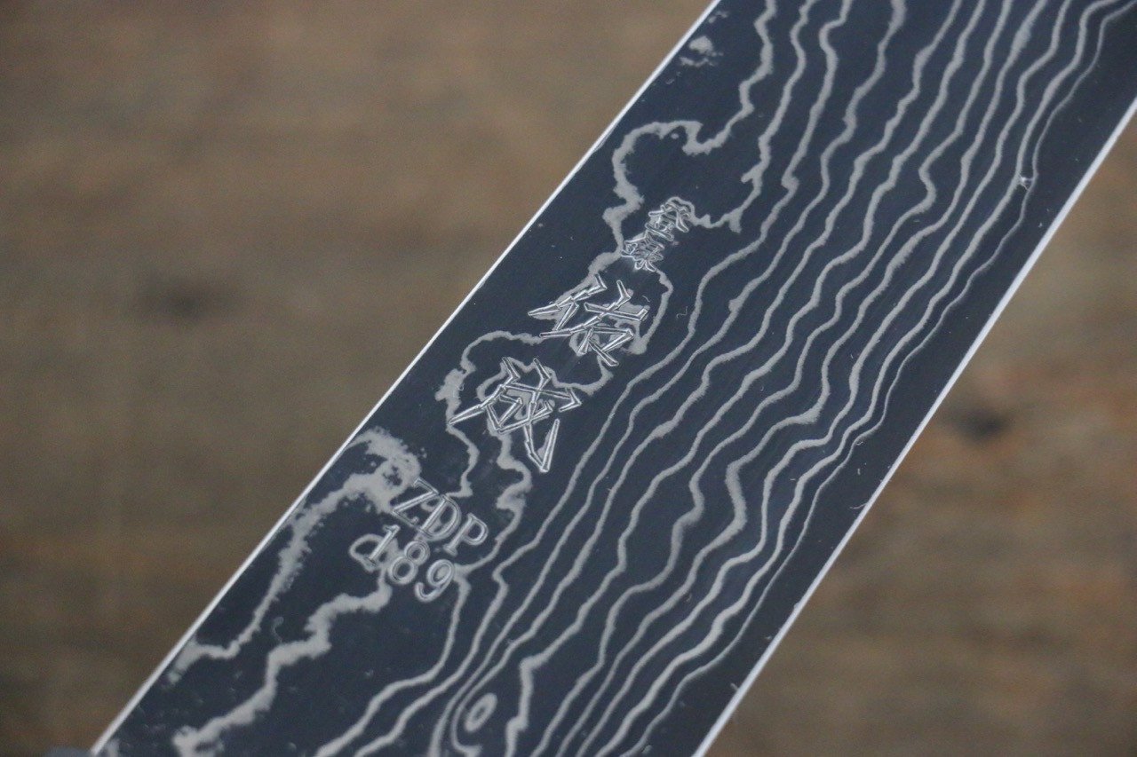Sukenari ZDP189 Damascus Kiritsuke Gyuto 210mm Shitan Handle - Japanny - Best Japanese Knife