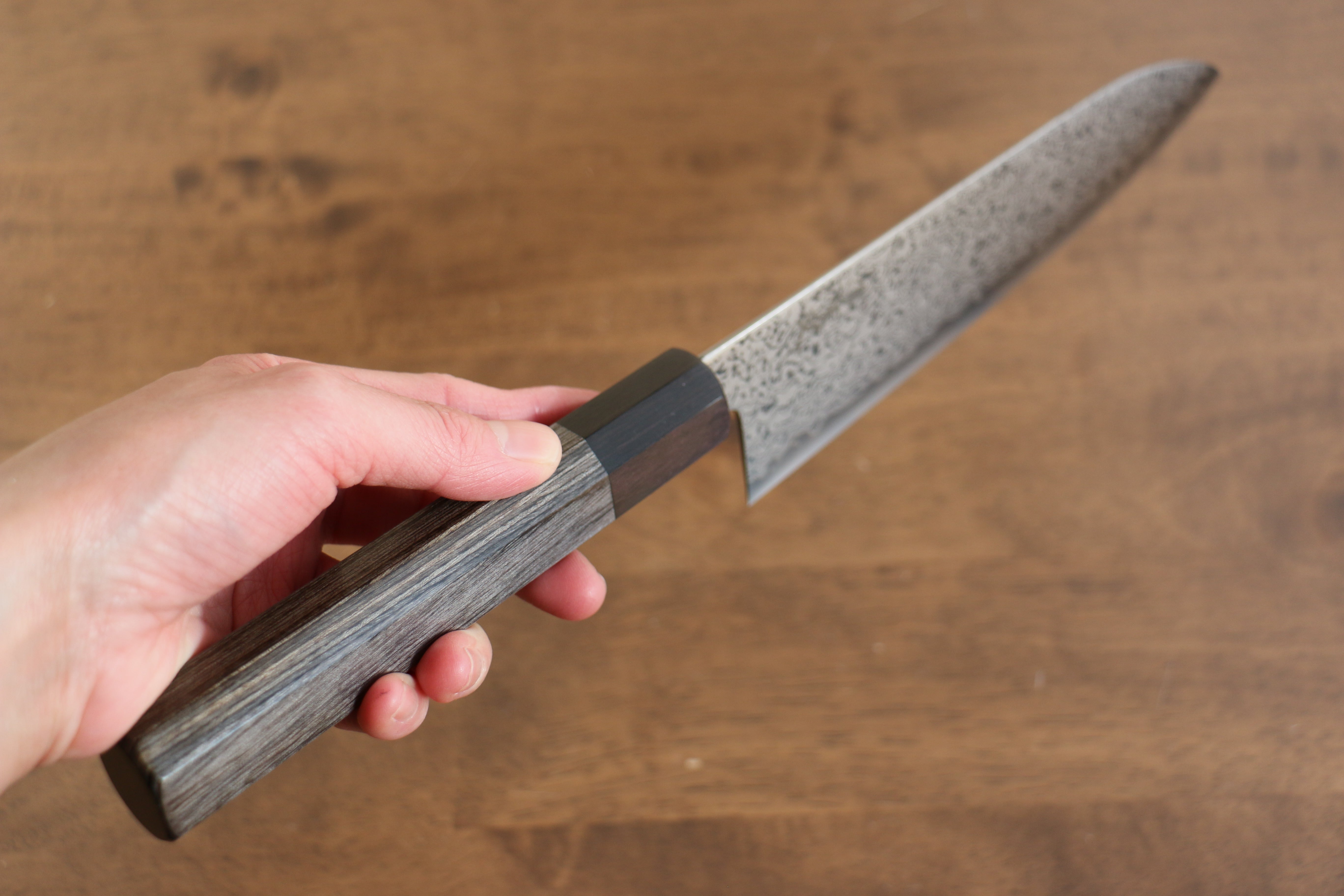 Kanjyo VG10 Damascus Santoku 180mm Gray Pakka wood Handle - Japanny - Best Japanese Knife