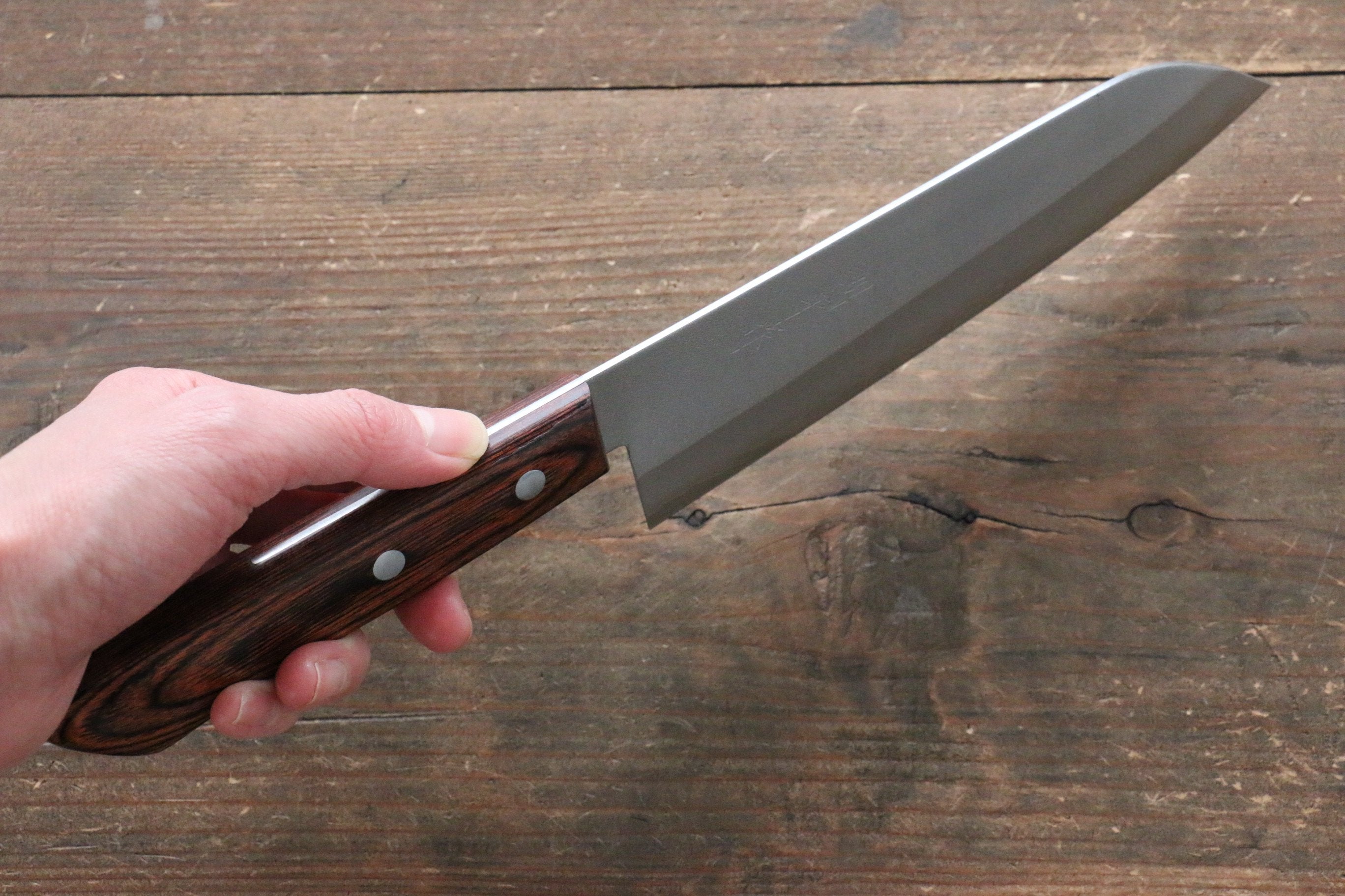 Kunihira VG1 Nashiji Santoku 170mm Mahogany Handle - Japanny - Best Japanese Knife