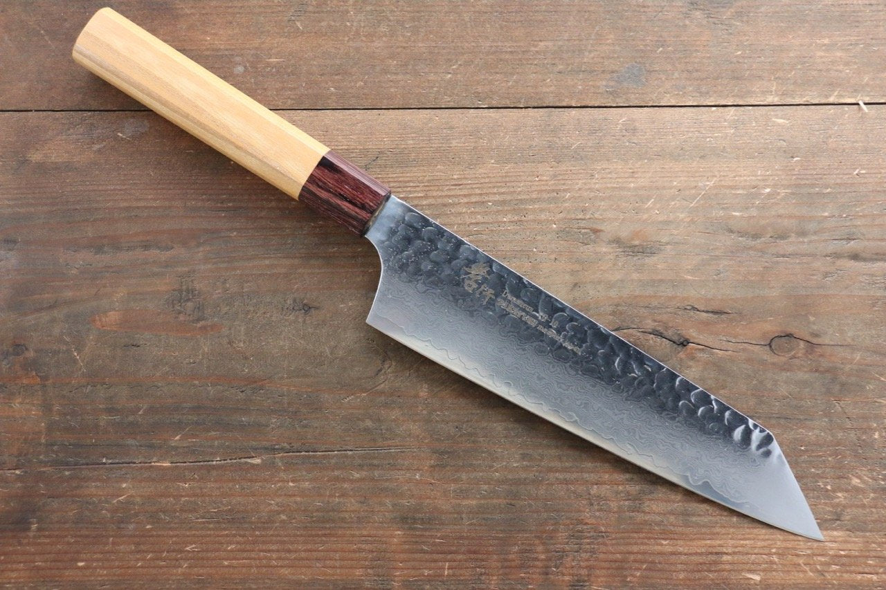Sakai Takayuki VG10 33 Layer Damascus Kengata Santoku 160mm Keyaki (Japanese Elm) Handle - Japanny - Best Japanese Knife