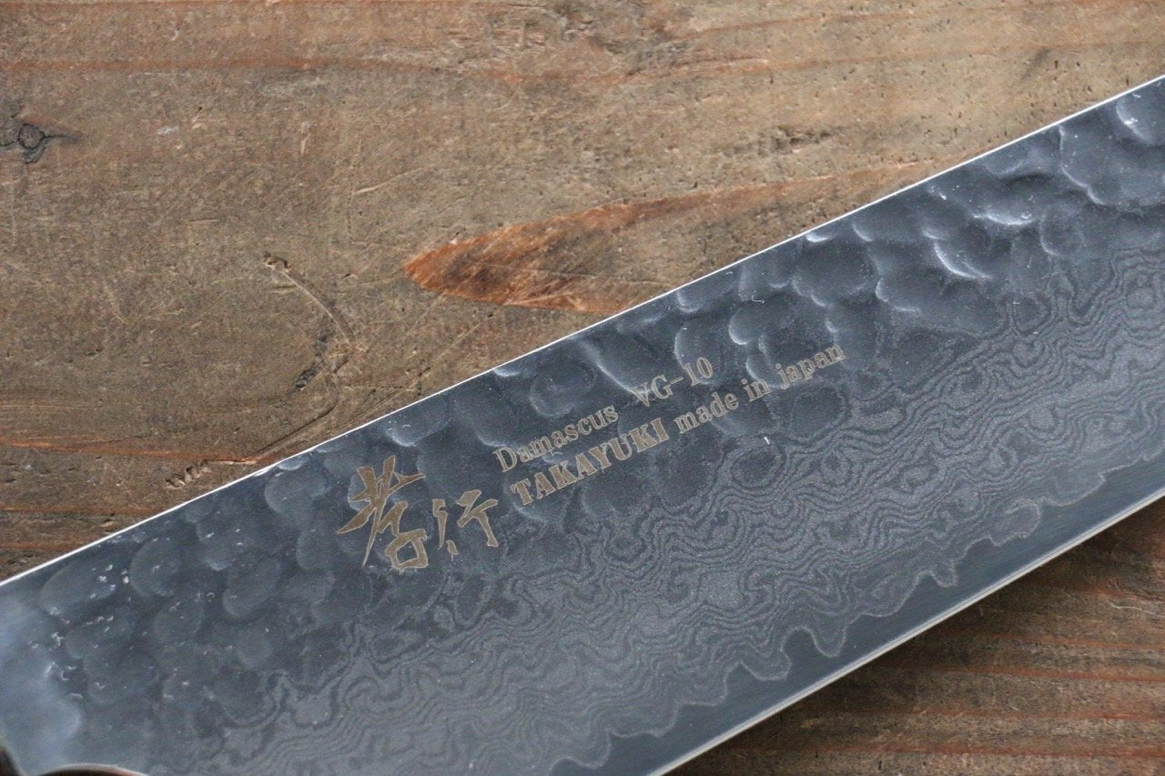 Sakai Takayuki VG10 33 Layer Damascus Kengata Gyuto 190mm Keyaki (Japanese Elm) Handle - Japanny - Best Japanese Knife