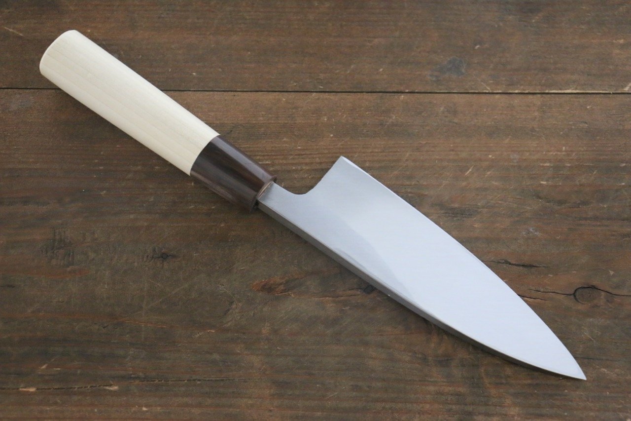 Sakai Takayuki Kasumitogi White Steel Kenrankarei engraving Deba - Japanny - Best Japanese Knife