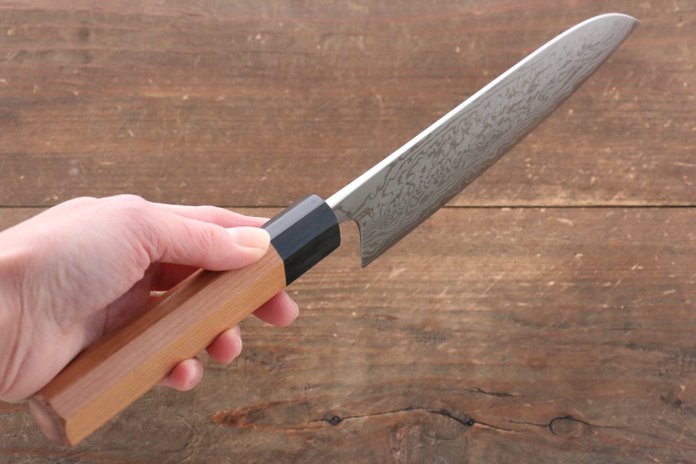 Nao Yamamoto VG10 Damascus Santoku 170mm Cherry Blossoms Handle - Japanny - Best Japanese Knife