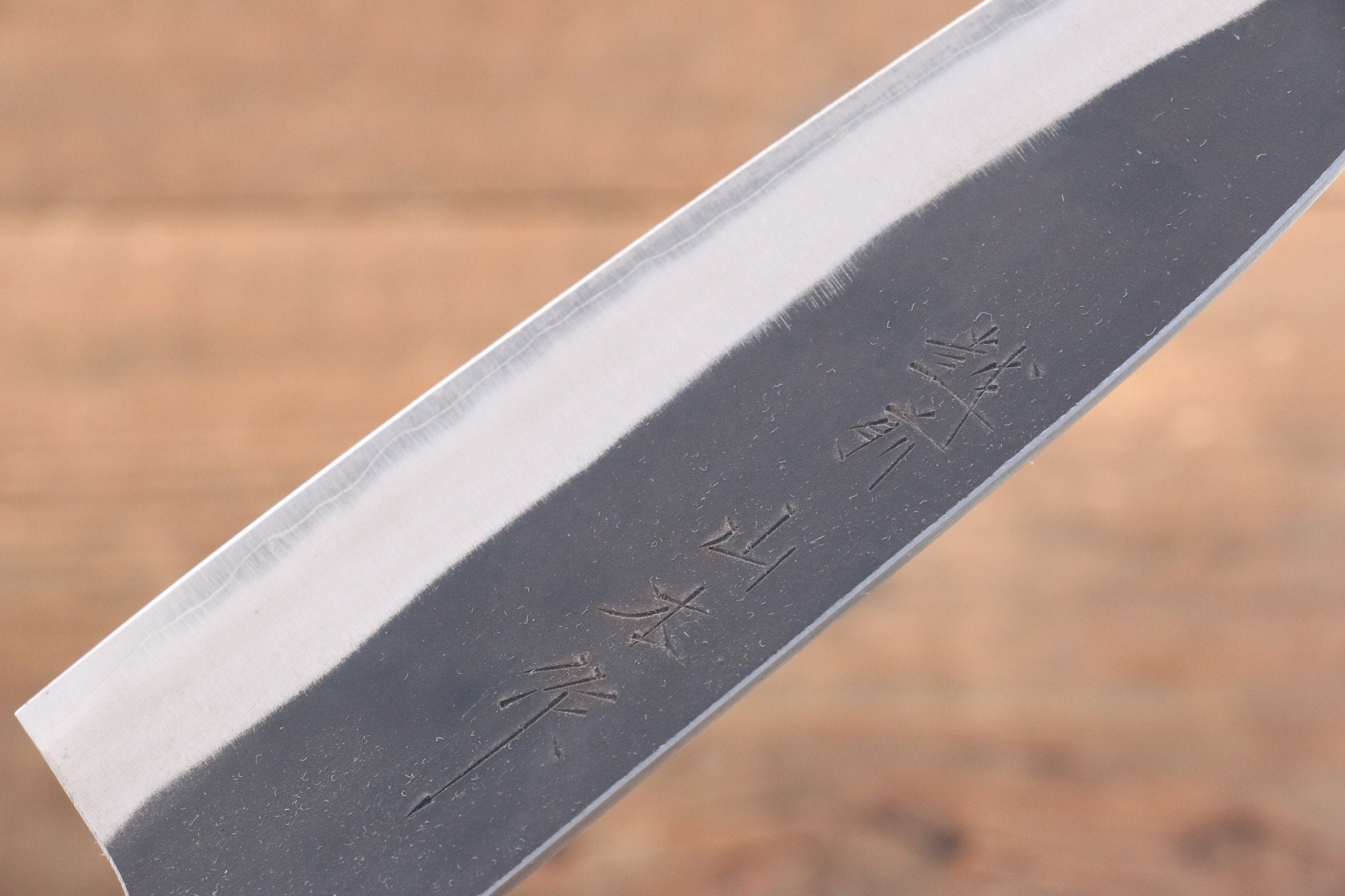 Nao Yamamoto Blue Super Kurouchi Santoku 165mm Walnut Handle - Japanny - Best Japanese Knife