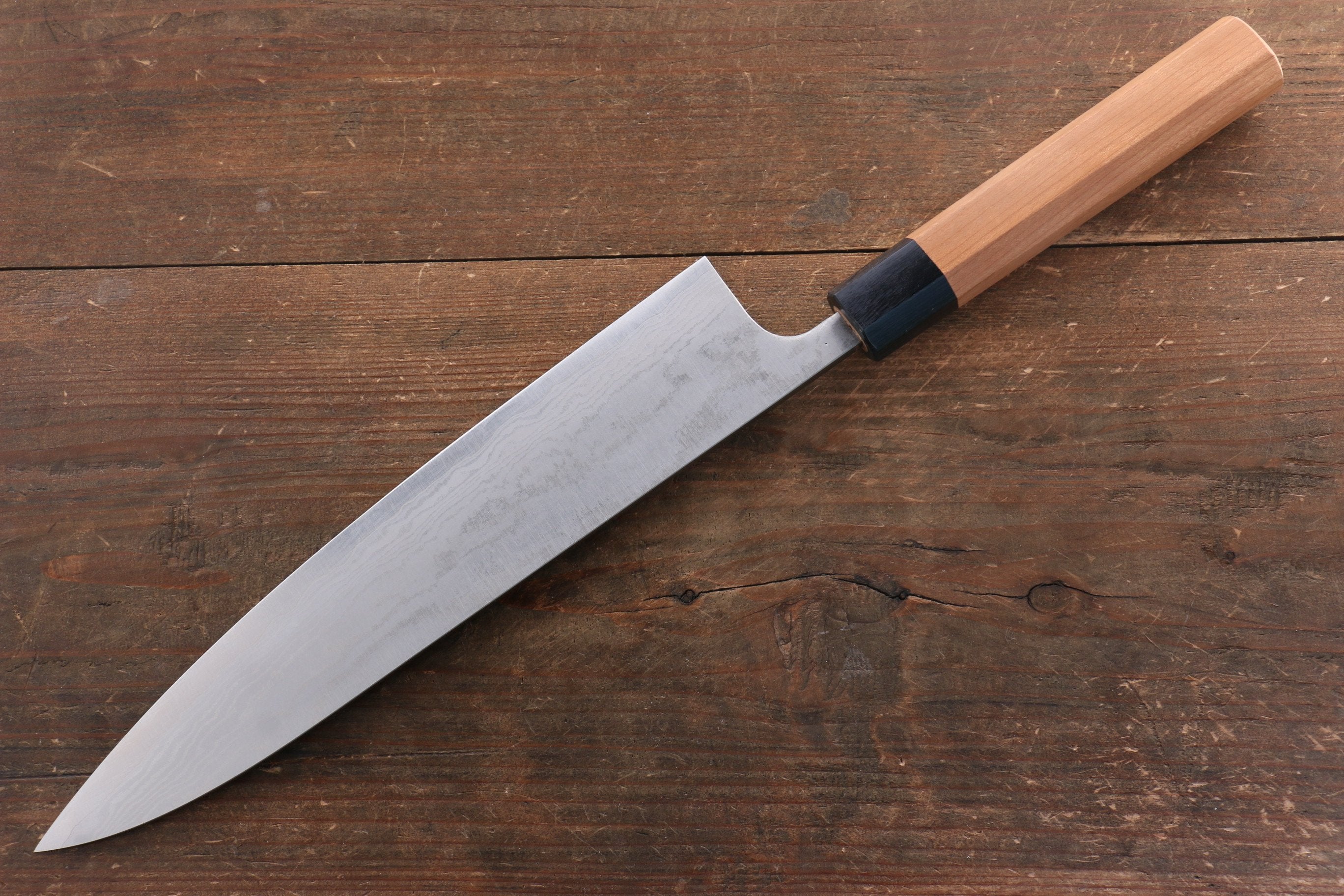 Nao Yamamoto VG10 Damascus Gyuto 240mm Cherry Blossoms Handle - Japanny - Best Japanese Knife