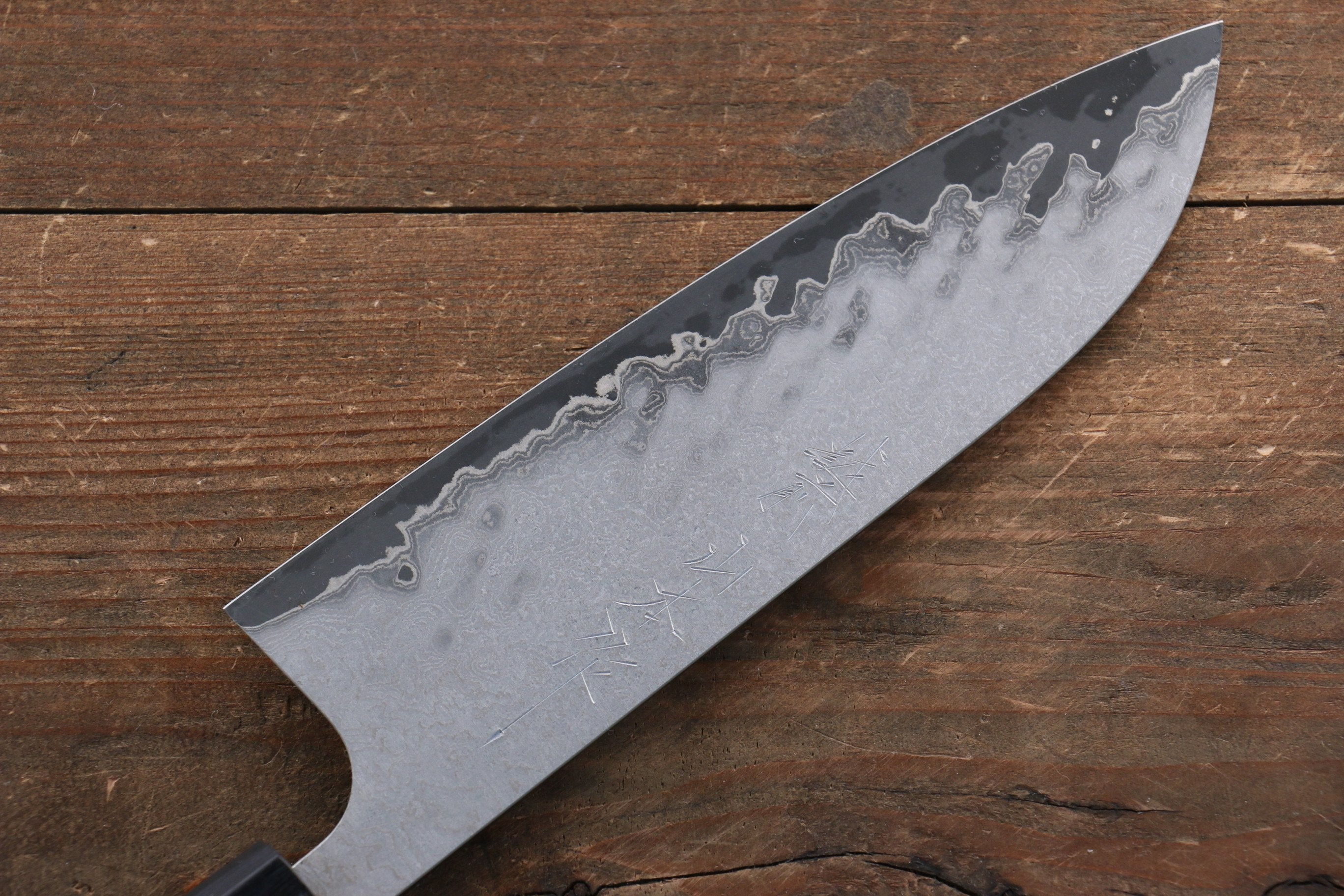 Nao Yamamoto VG10 Black Damascus Santoku 165mm Walnut Handle - Japanny - Best Japanese Knife