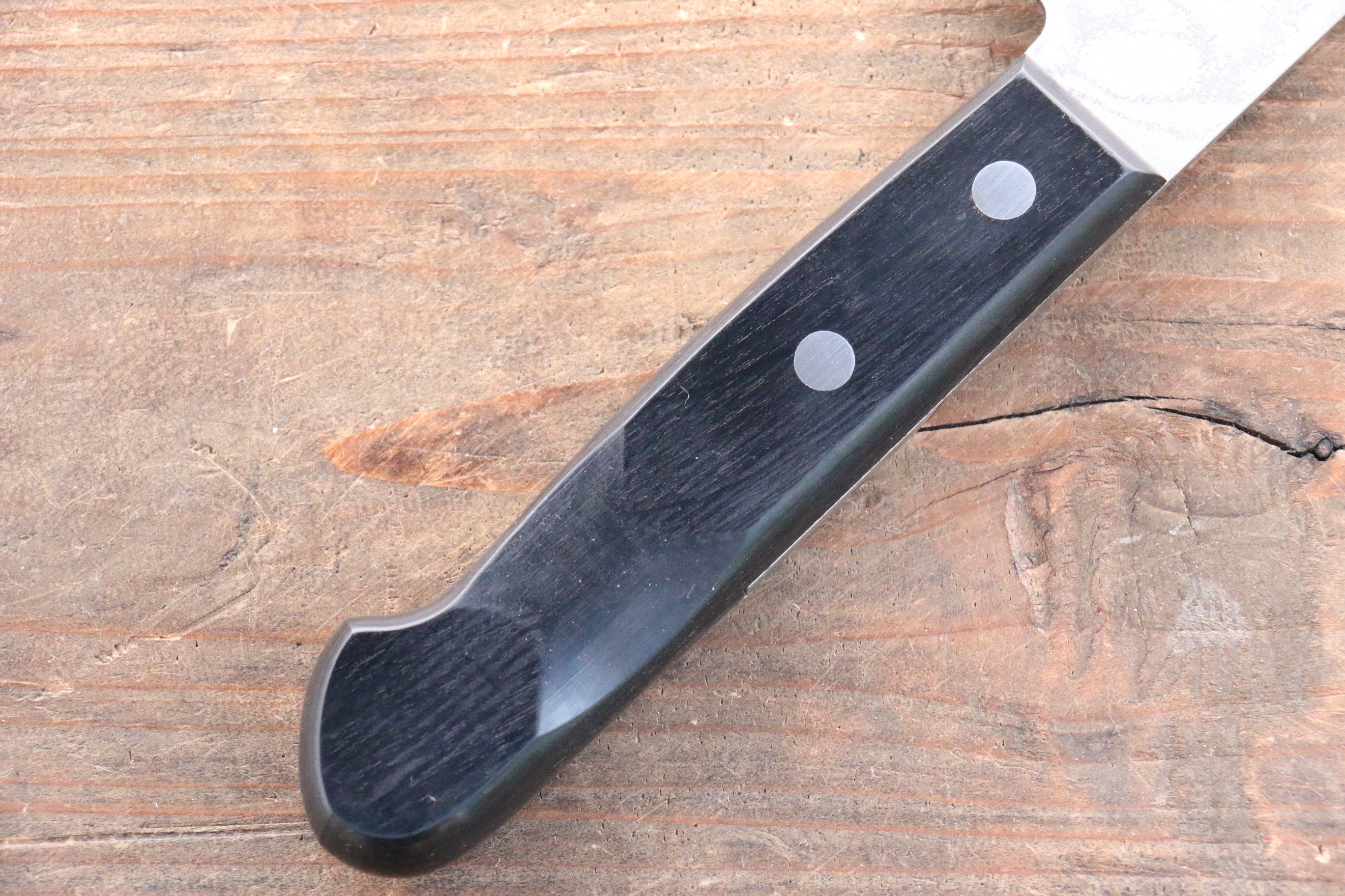 Nao Yamamoto VG10 Black Damascus Santoku 180mm Black Pakka wood Handle - Japanny - Best Japanese Knife