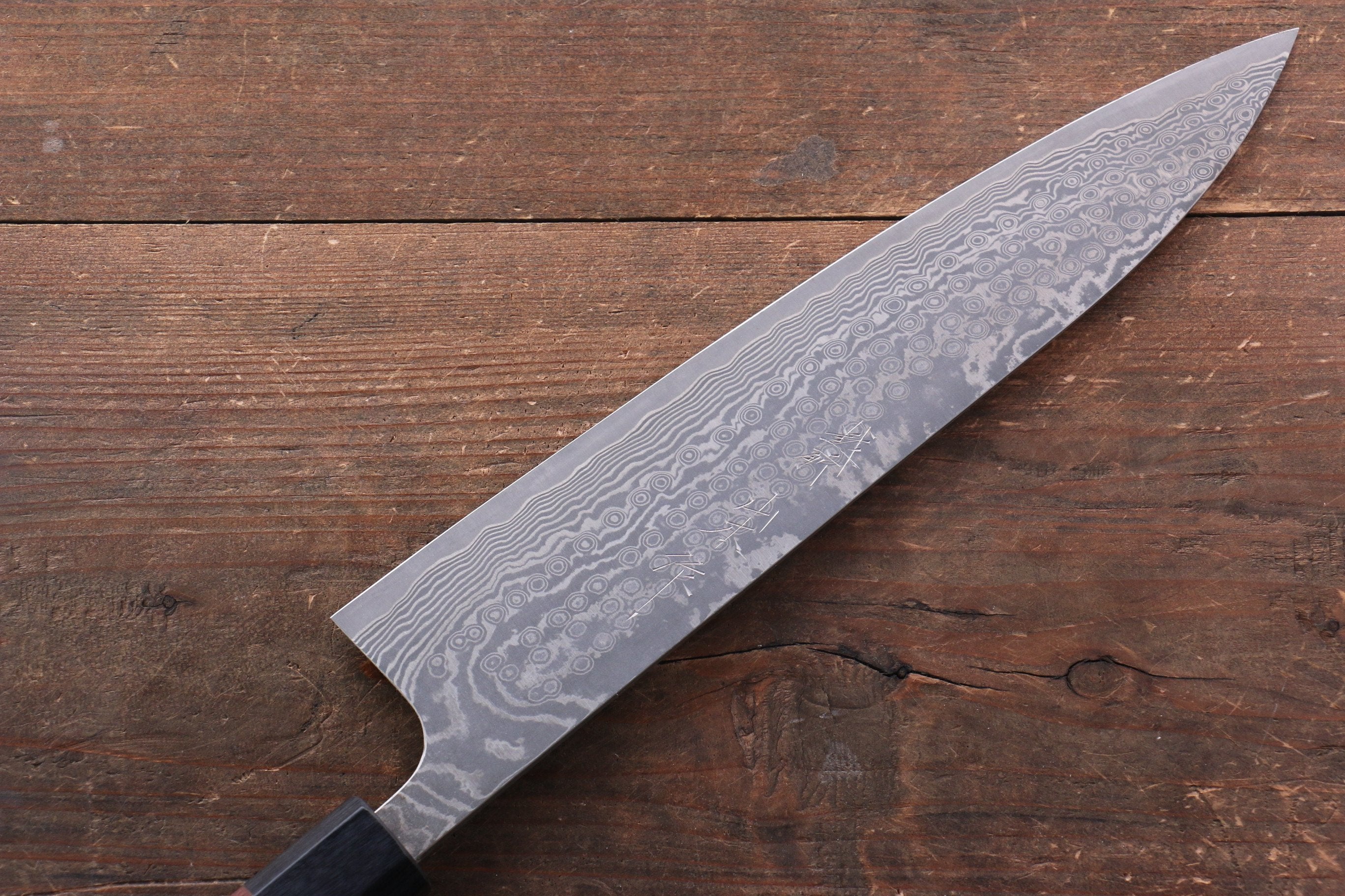 Nao Yamamoto SG2 Black Damascus Gyuto 240mm Shitan Handle - Japanny - Best Japanese Knife