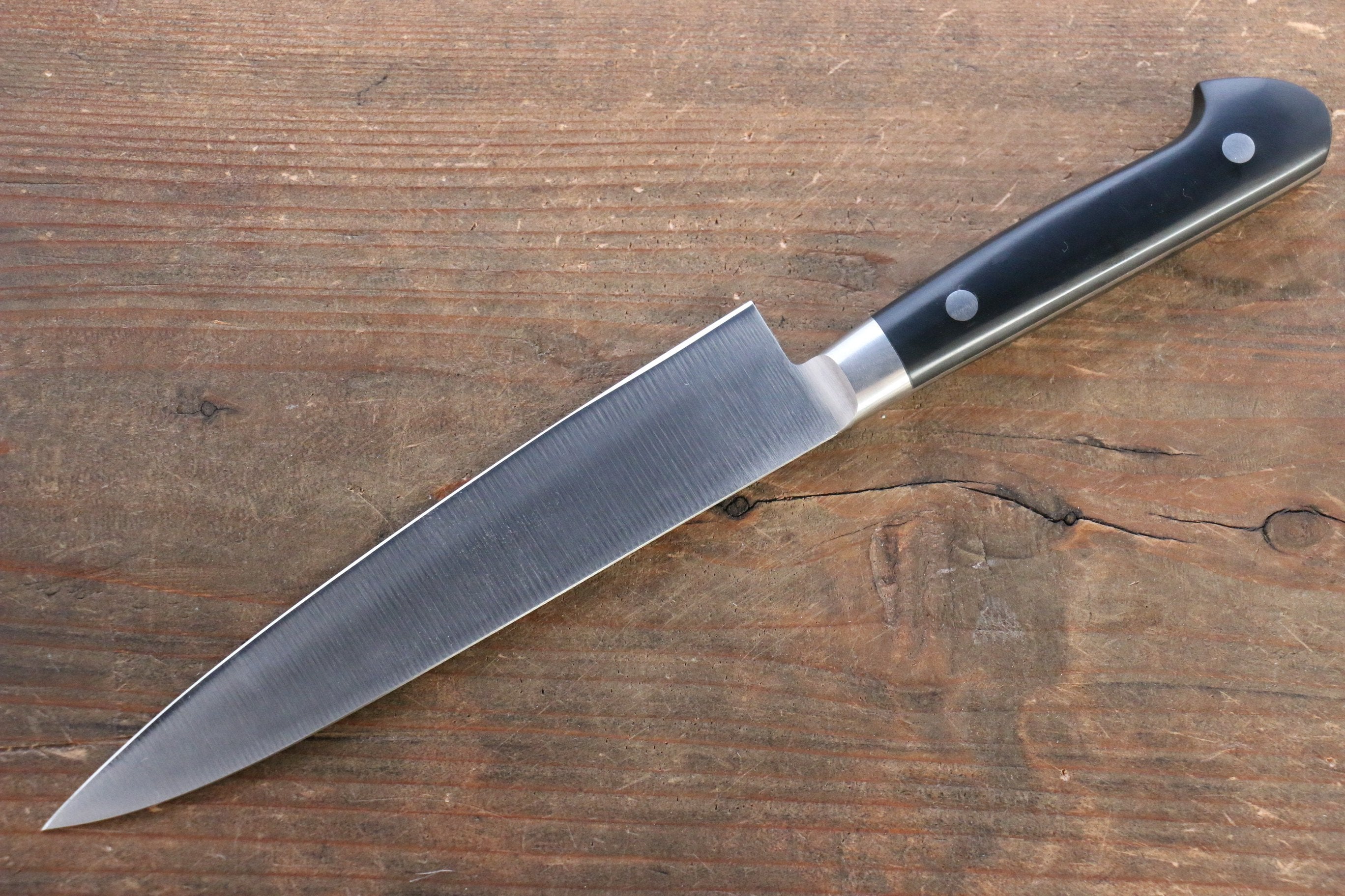 Iseya Molybdenum Steel Petty Knife 150mm & Gyuto Knife 210mmwith Black Micarta handle Set (Ferrel : Stainless Steel) - Japanny - Best Japanese Knife