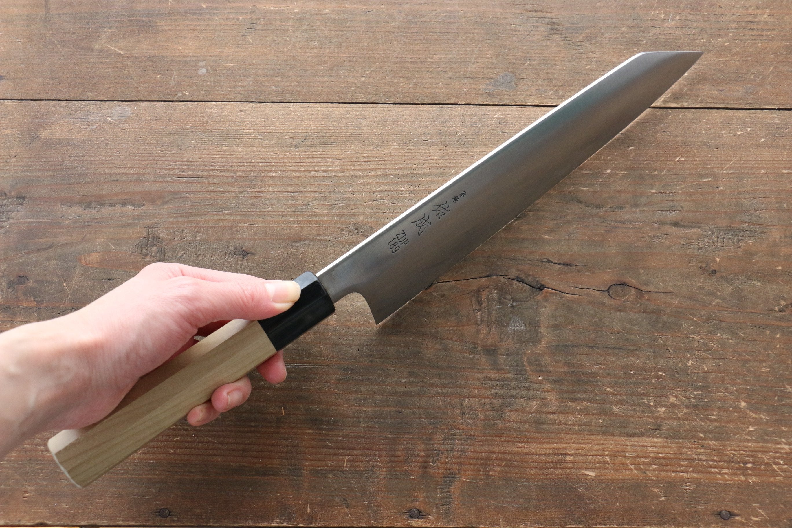 Sukenari ZDP189 3 Layer Kiritsuke Gyuto 240mm Magnolia Handle - Japanny - Best Japanese Knife