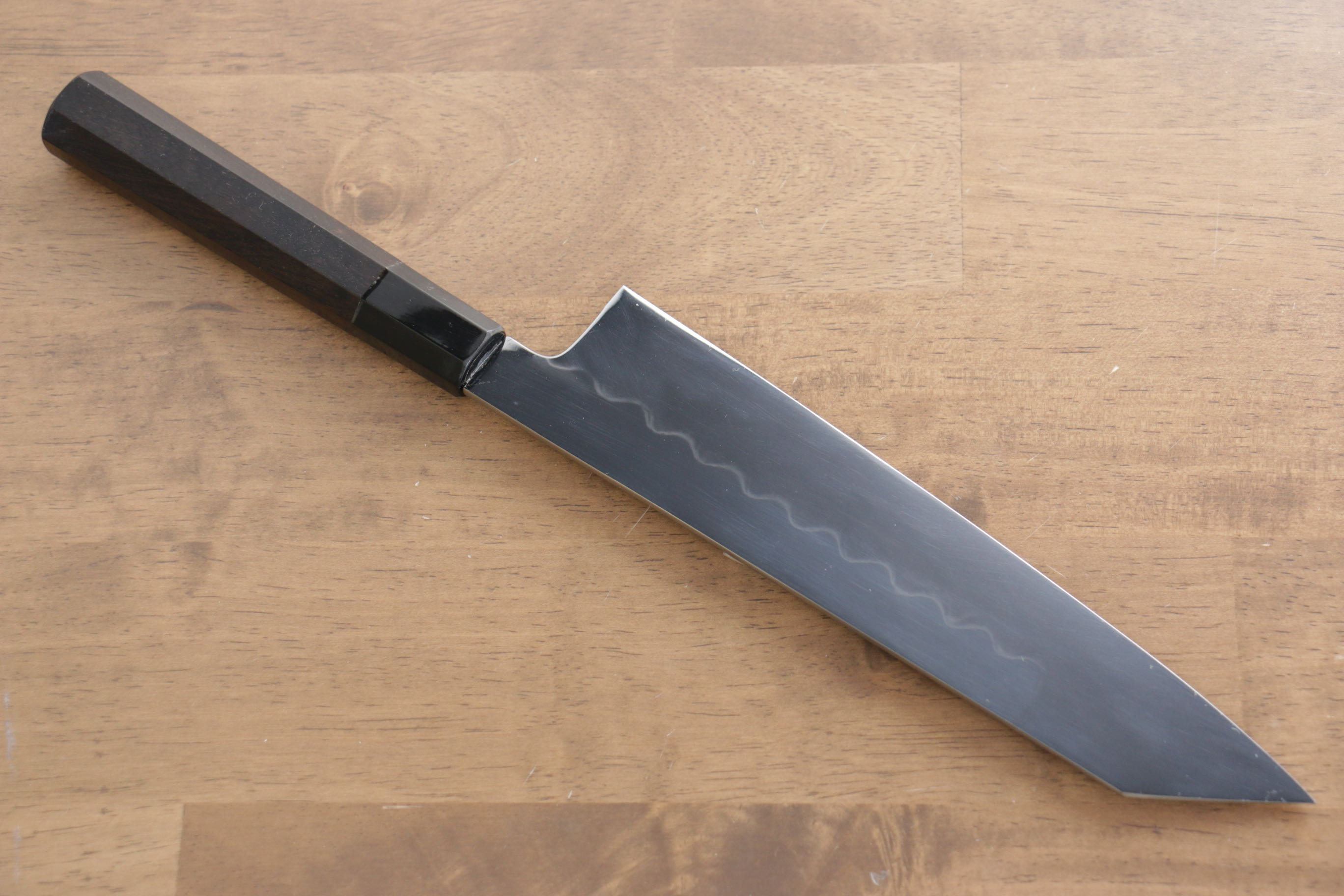Jikko Honyaki White Steel No.3 Mirrored Finish Kiritsuke Gyuto  210mm Ebony Wood Handle - Japanny - Best Japanese Knife