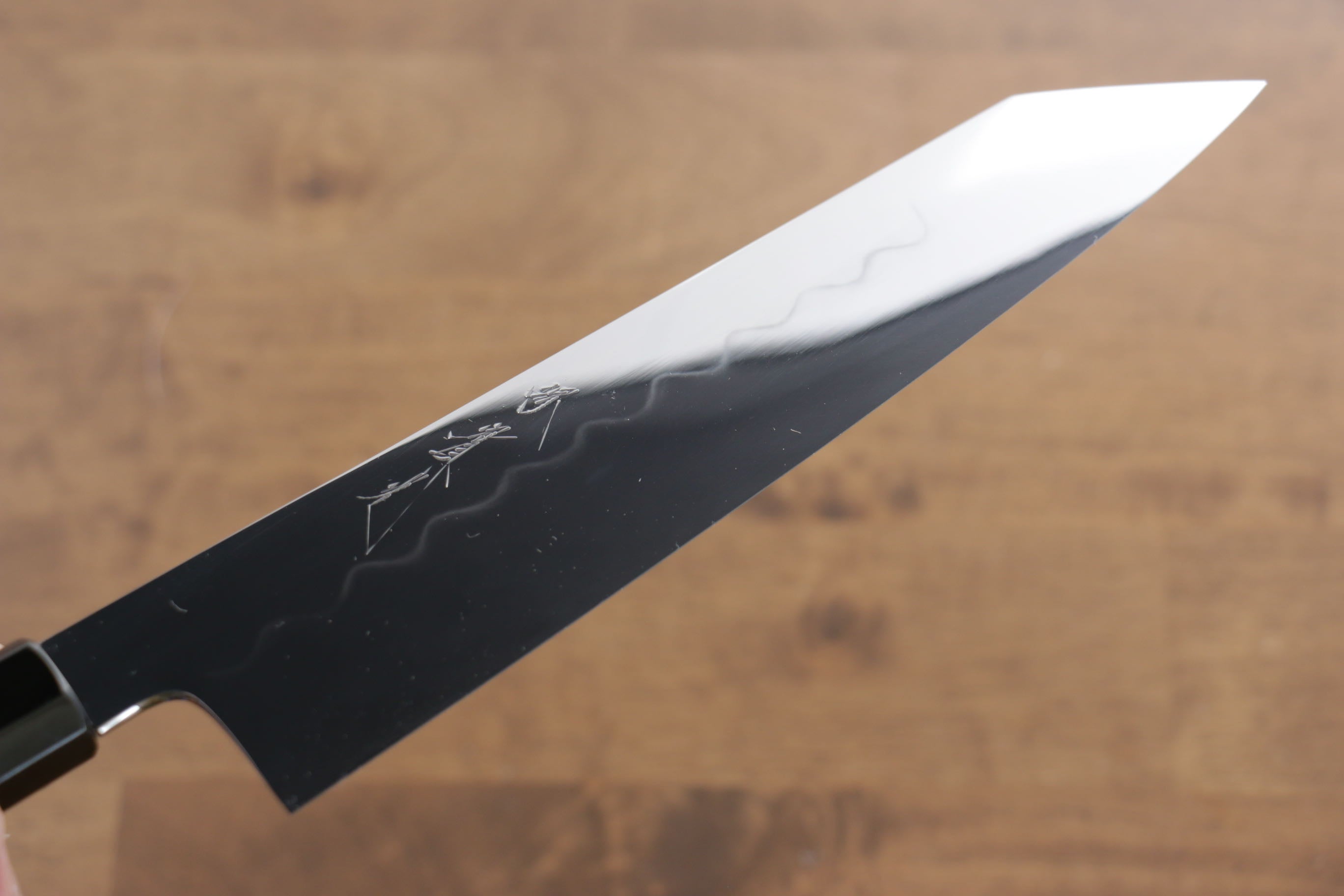 Jikko Honyaki White Steel No.3 Mirrored Finish Kiritsuke Gyuto  210mm Ebony Wood Handle - Japanny - Best Japanese Knife